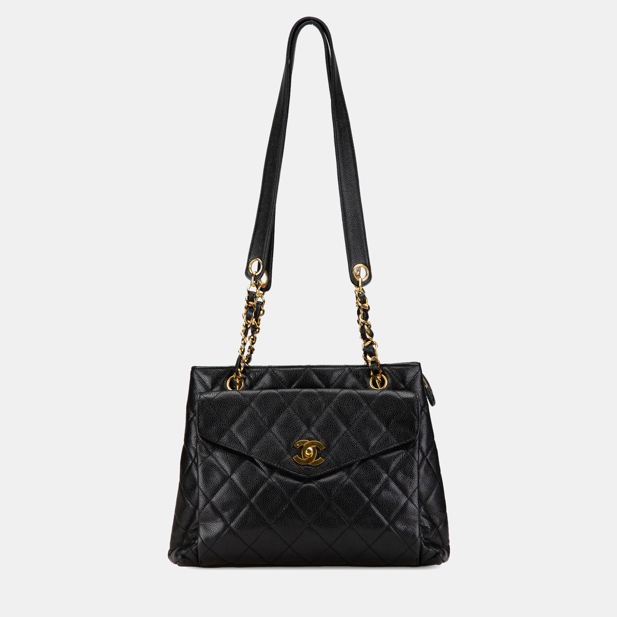 

Chanel Black CC Caviar Front Pocket Shoulder Bag