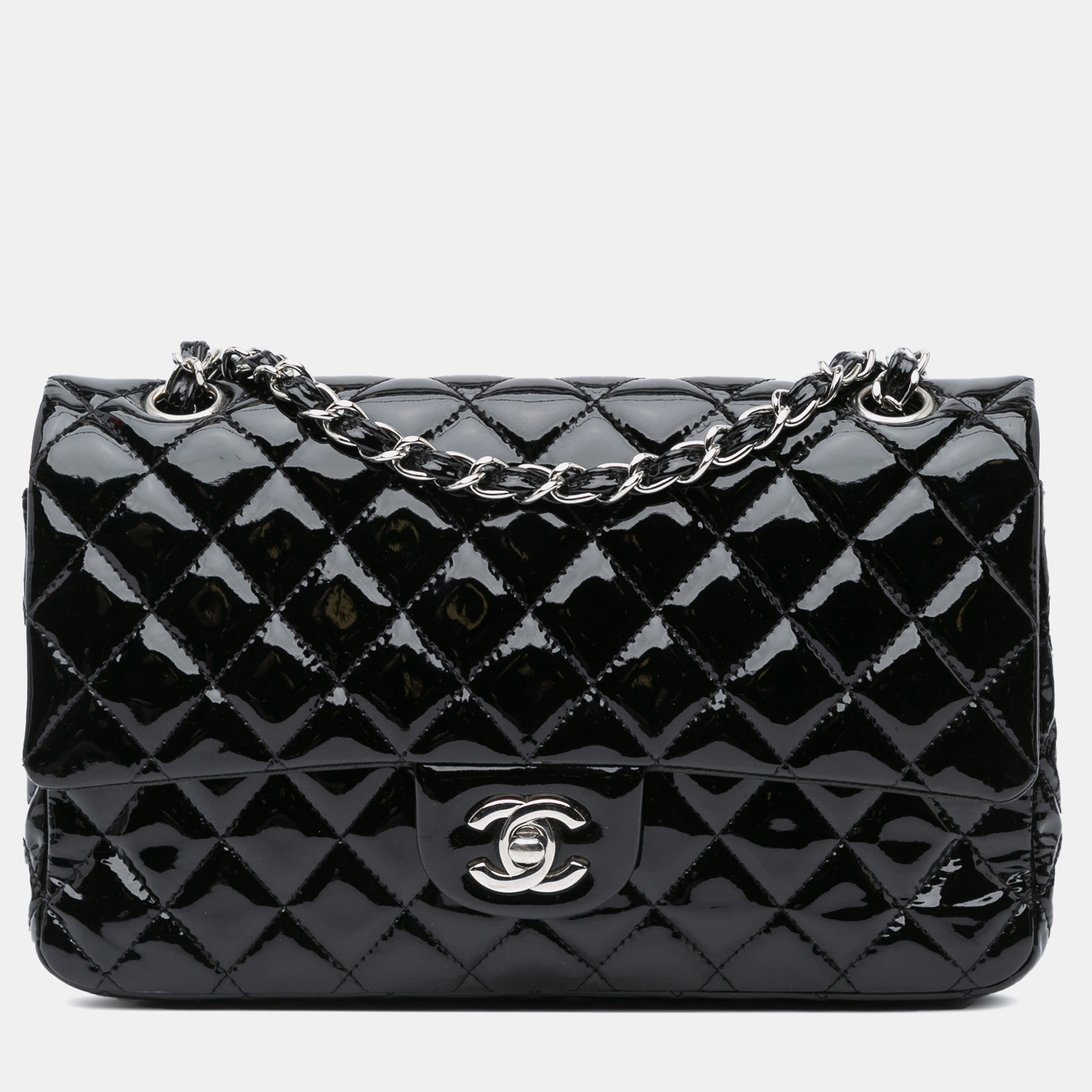 

Chanel Black Medium Classic Patent Double Flap