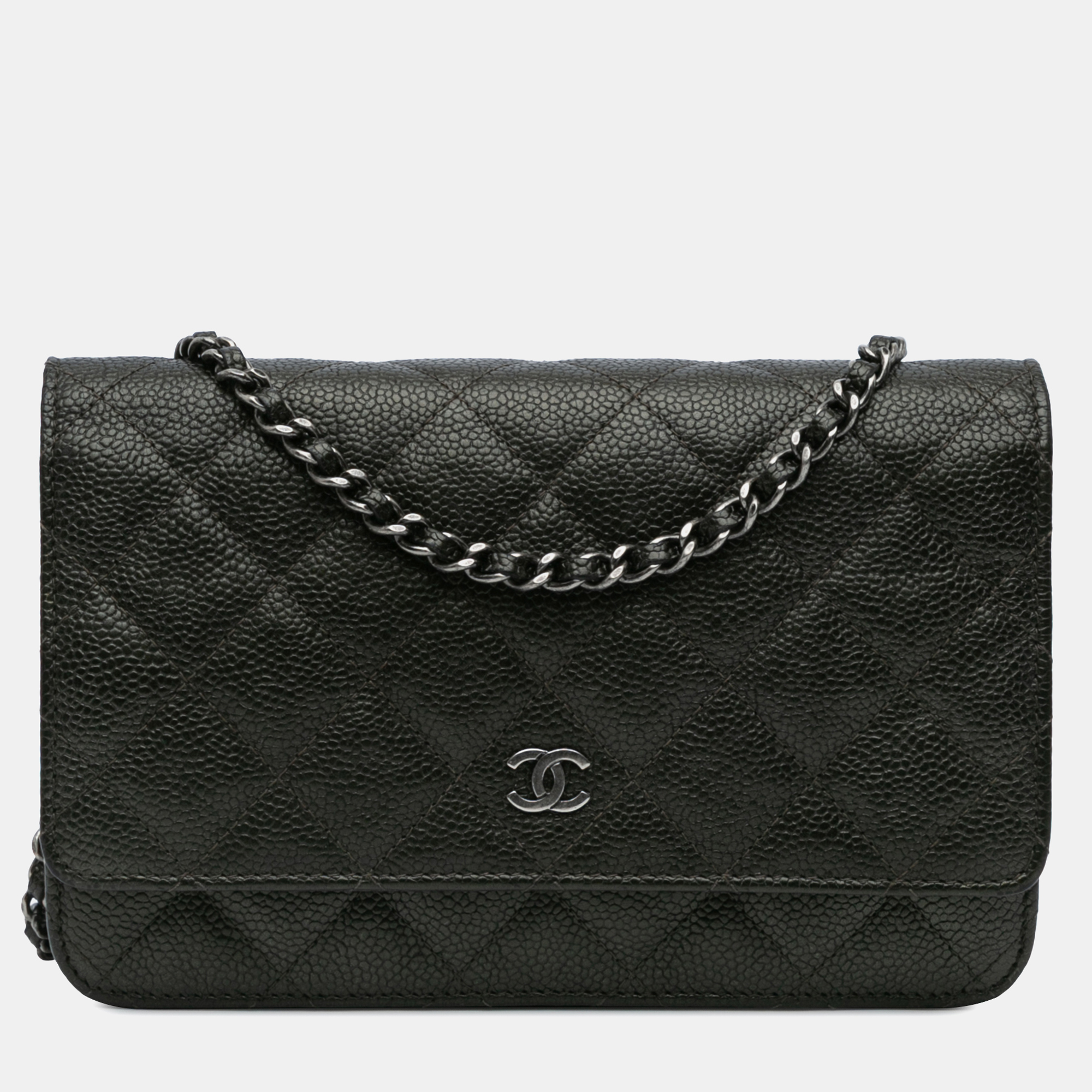 

Chanel Black CC Quilted Caviar Wallet on Chain