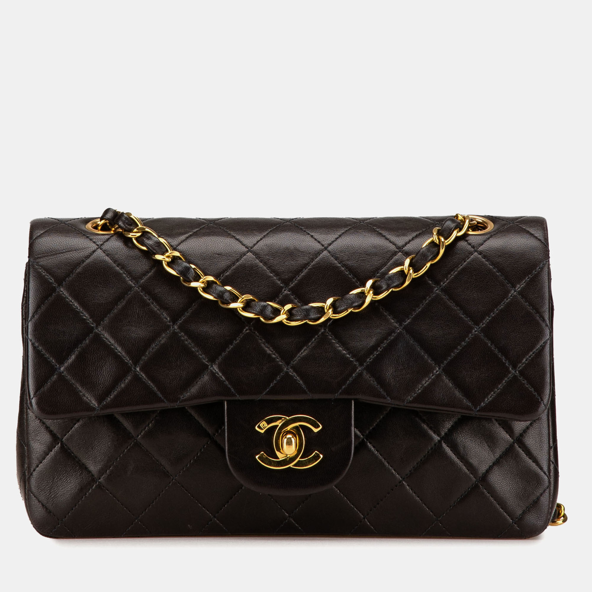 

Chanel Black Lambskin Leather Small Classic Double Flap