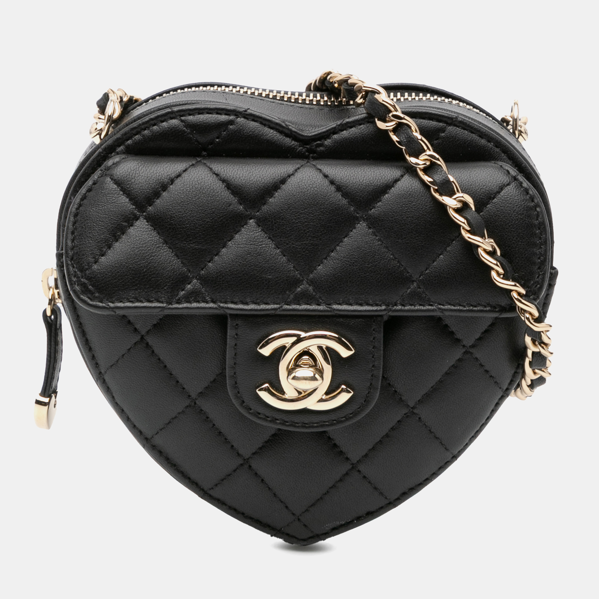 

Chanel Black Mini Lambskin CC in Love Heart Crossbody