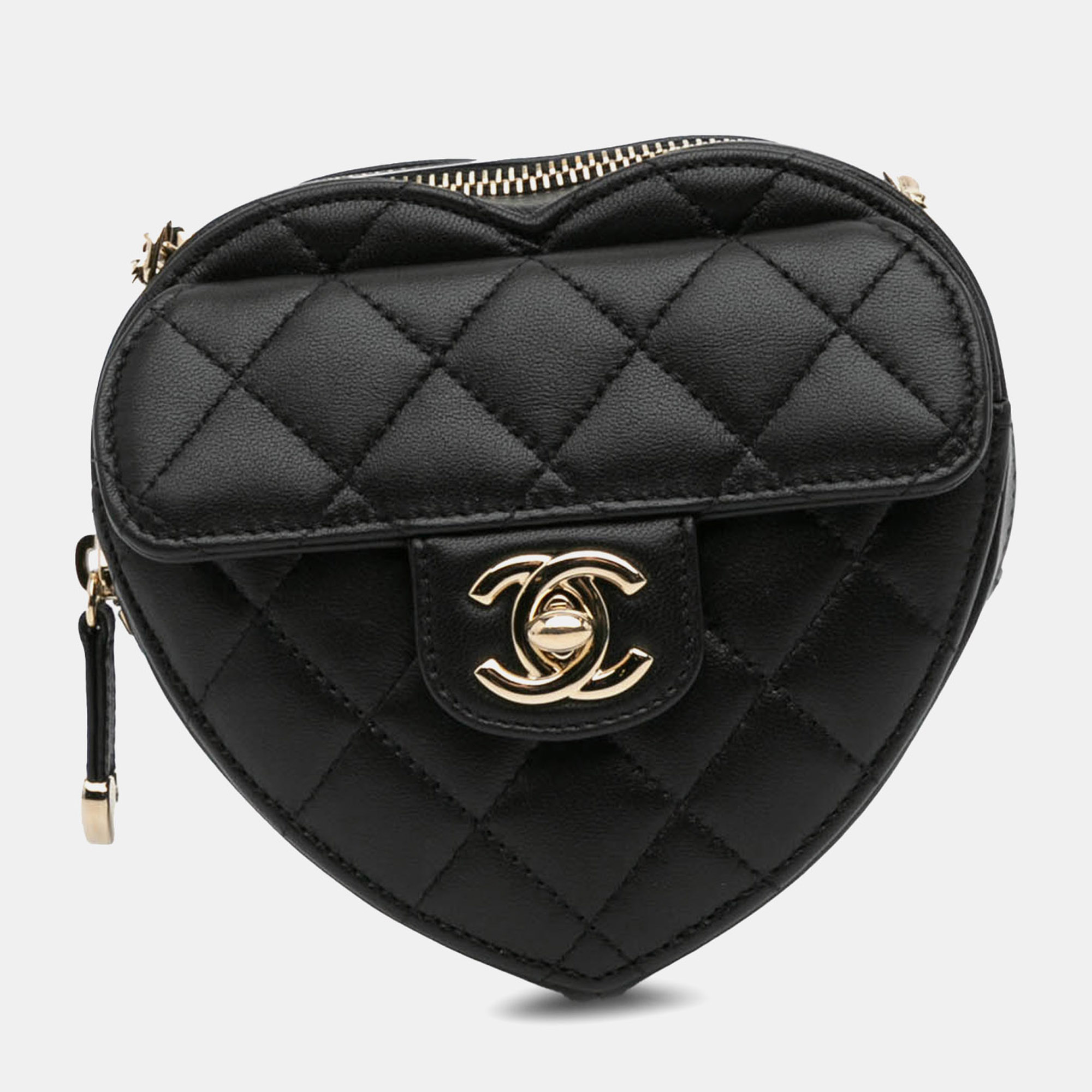 

Chanel Black Mini Lambskin CC in Love Heart Crossbody