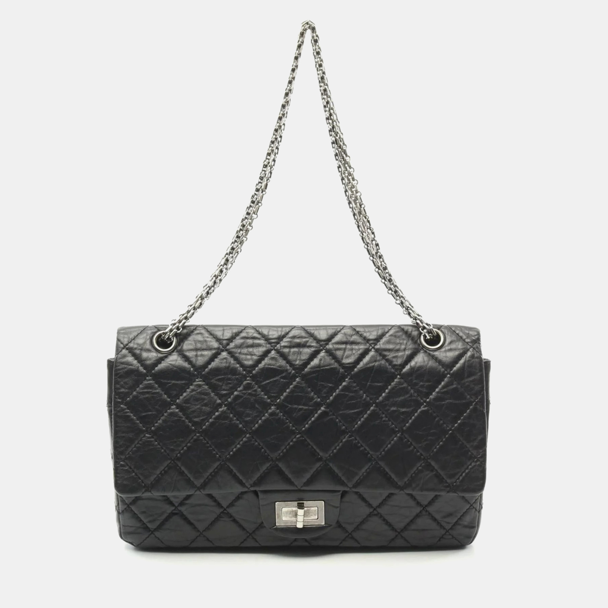 

Chanel Black Leather 2.55 Flap Shoulder Bag