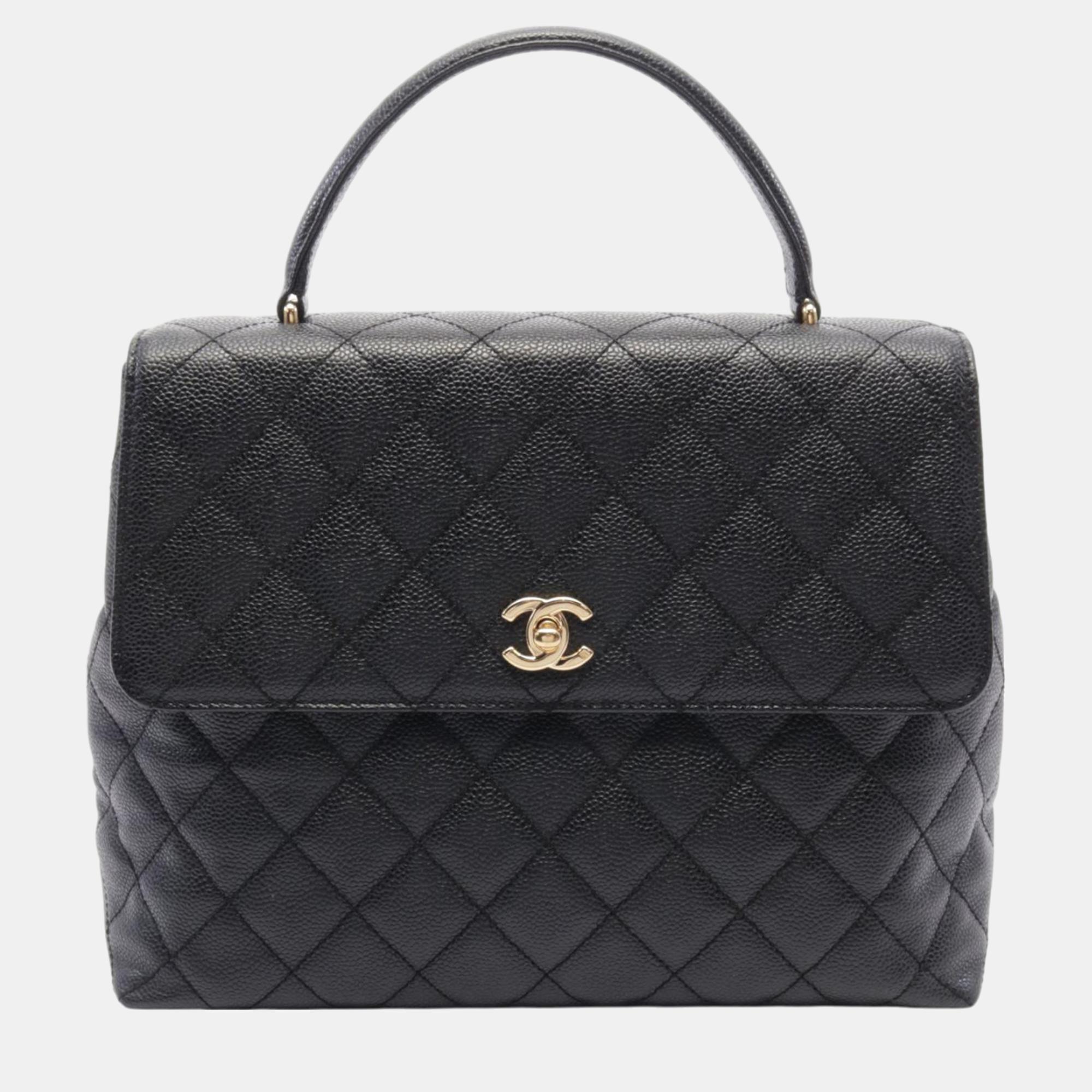 

Chanel Black Caviar Kelly Top Handle Bag