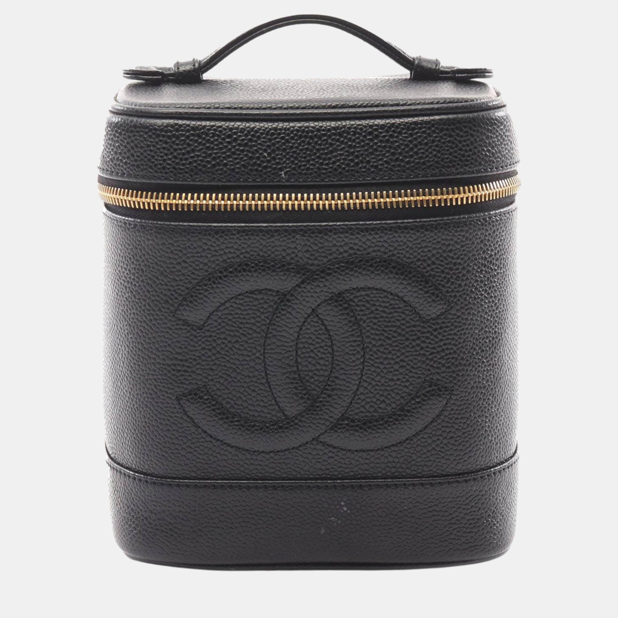 

Chanel Black CC Caviar Vanity Case