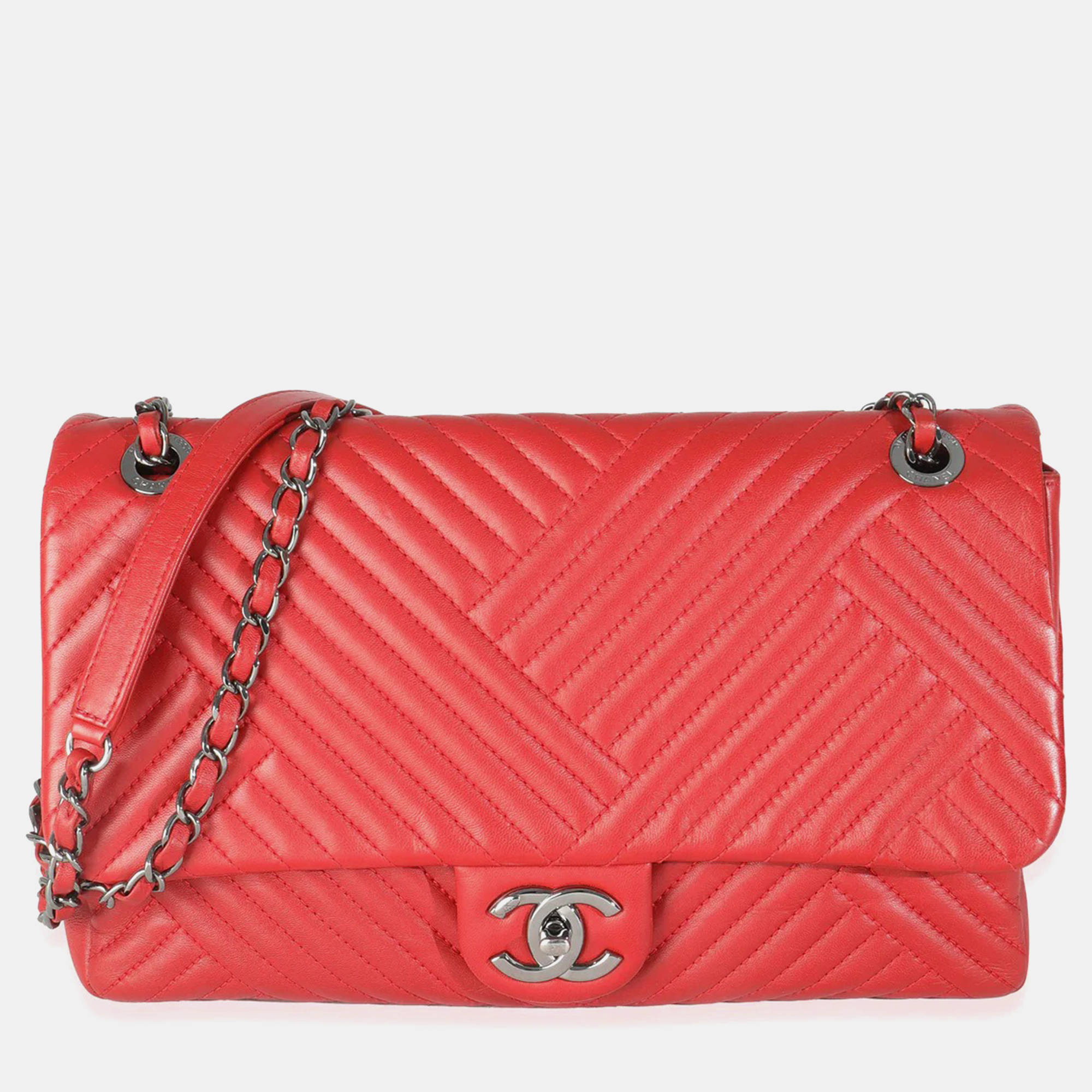 

Chanel Red Lambskin CC Medium Crossing Flap Bag