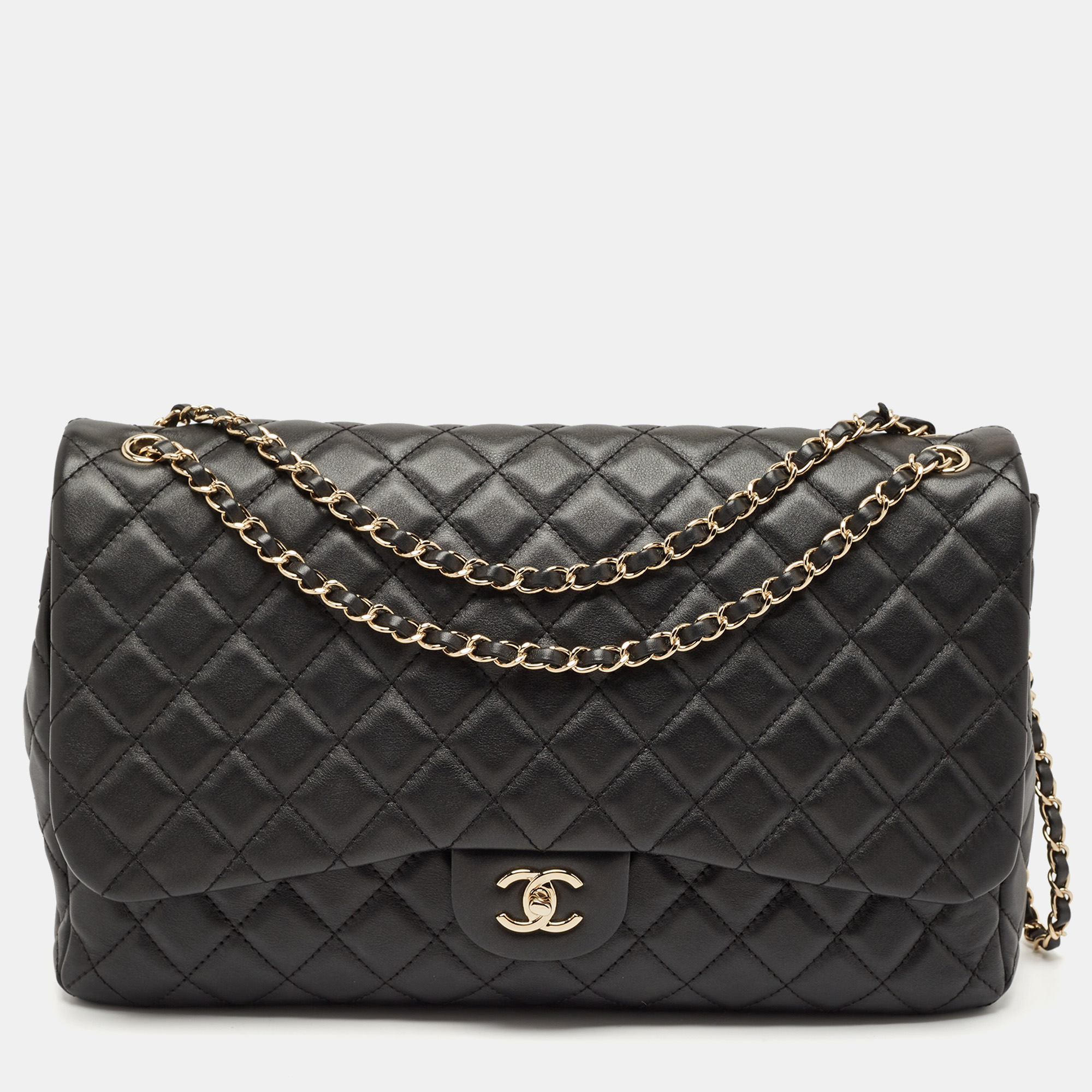 

Chanel Black Quilted Leather Small XXL Travel Flap Bag