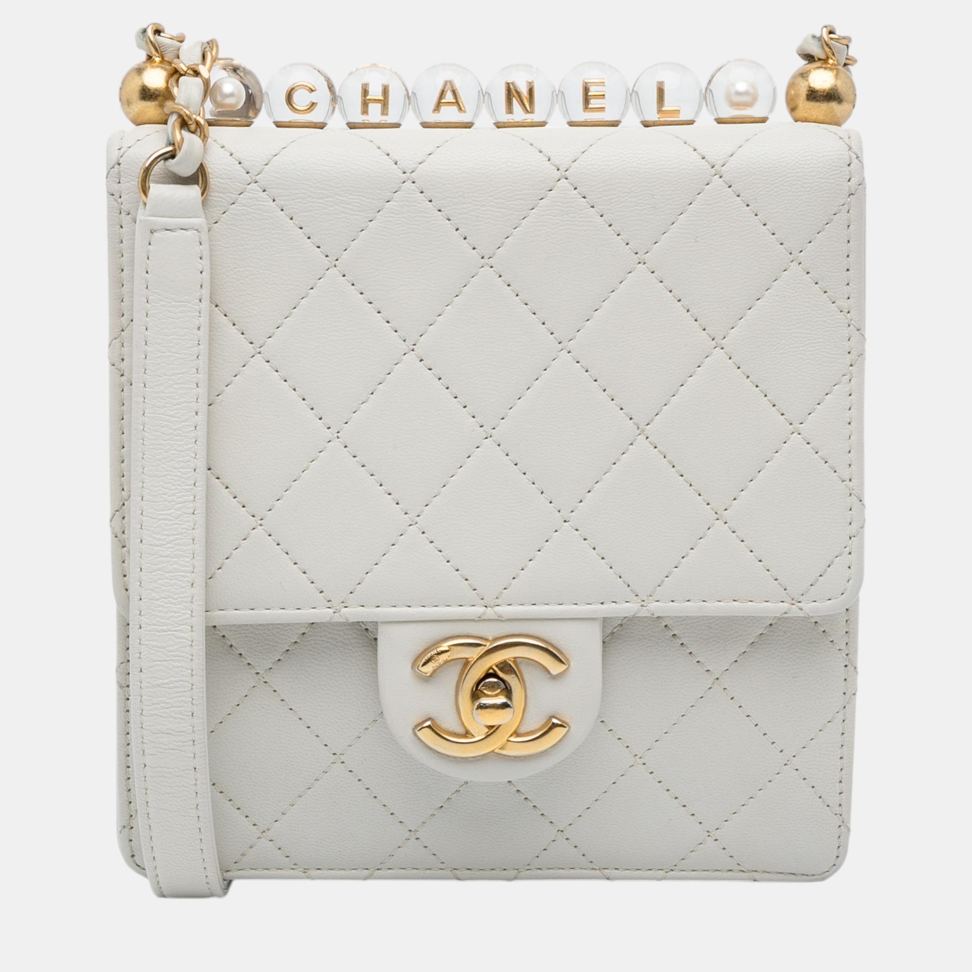 

Chanel White Mini Chic Pearls Crossbody