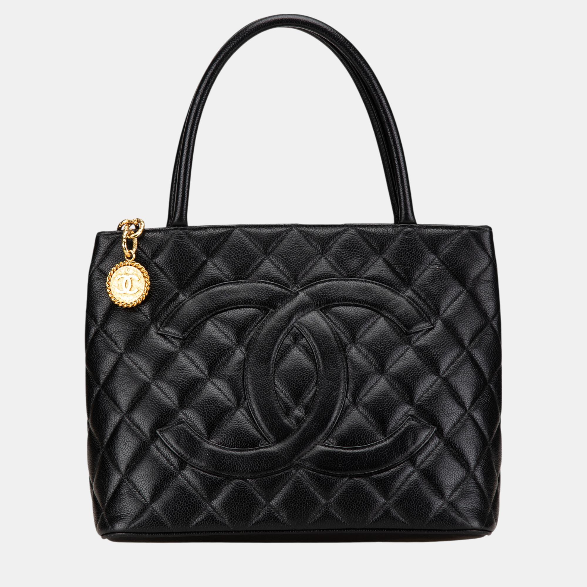 

Chanel Black Caviar Medallion Tote