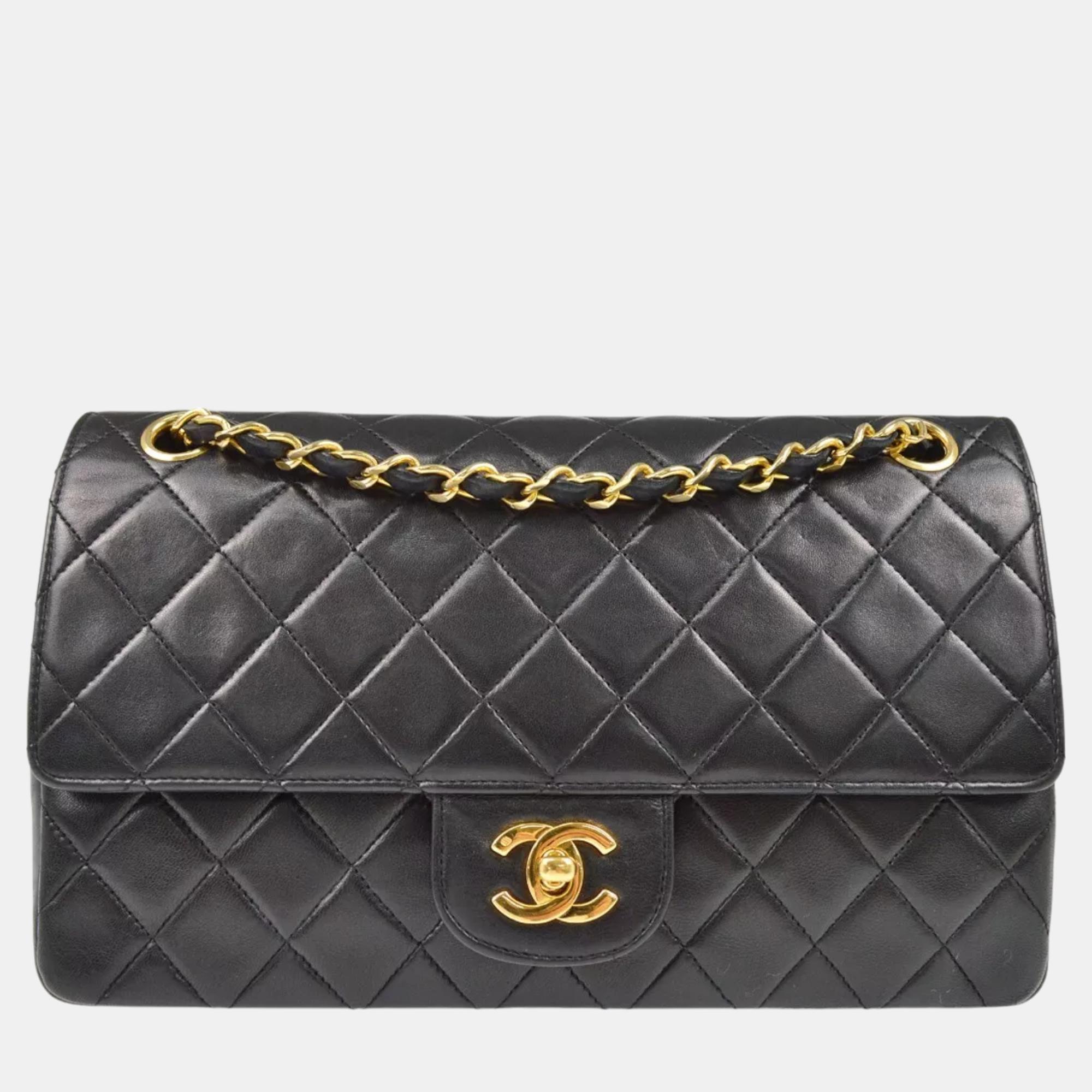 

Chanel Black Lambskin Medium Classic Double Flap Shoulder Bag