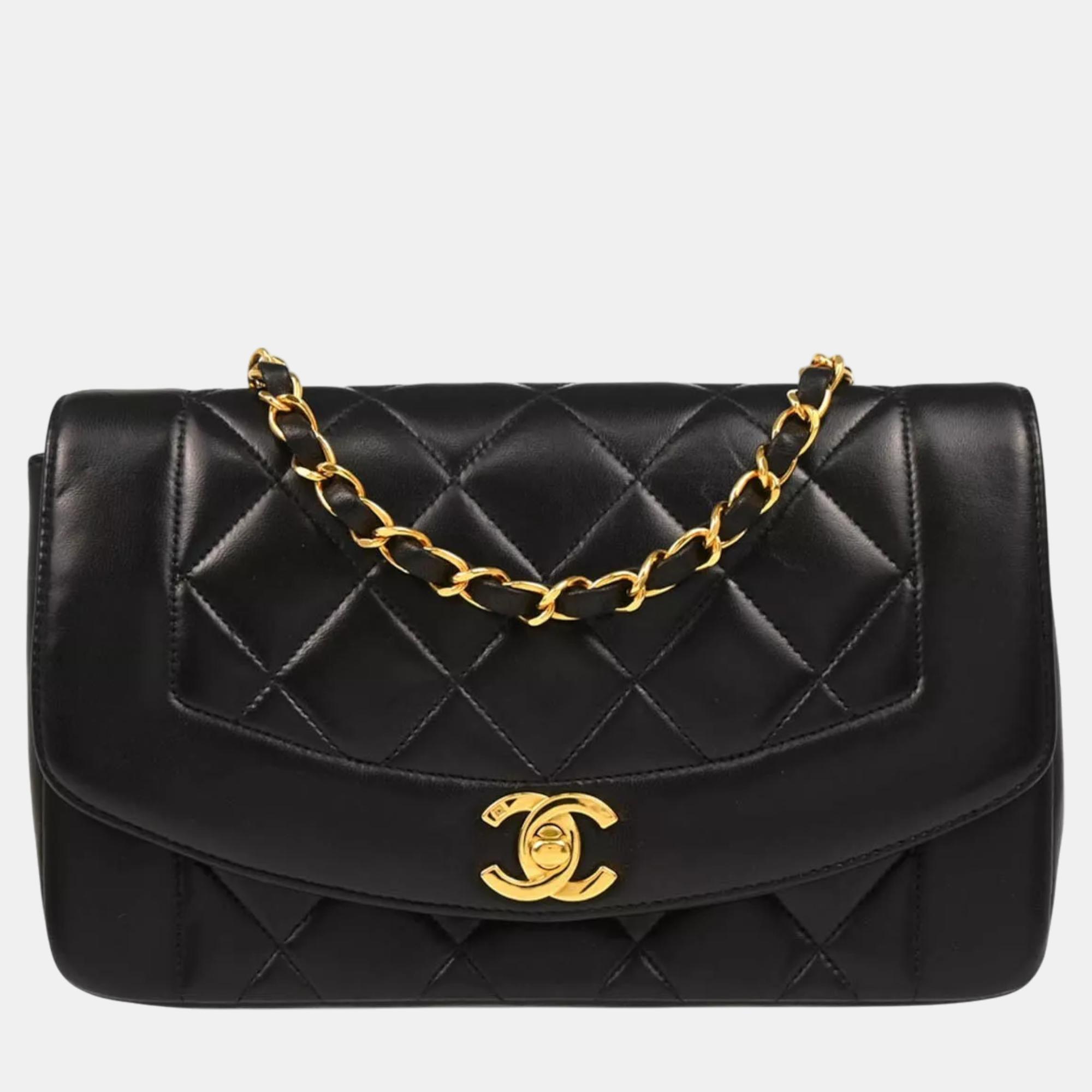 

Chanel Black Lambskin Small Diana Shoulder Bag