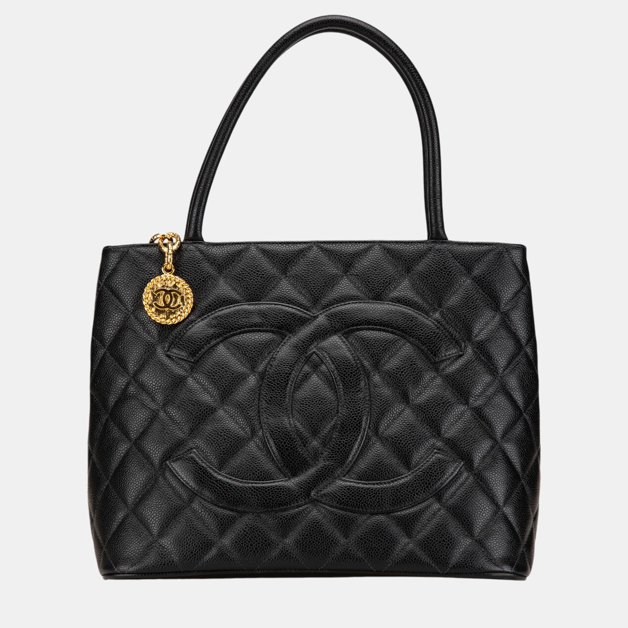 

Chanel Black Caviar Medallion Tote