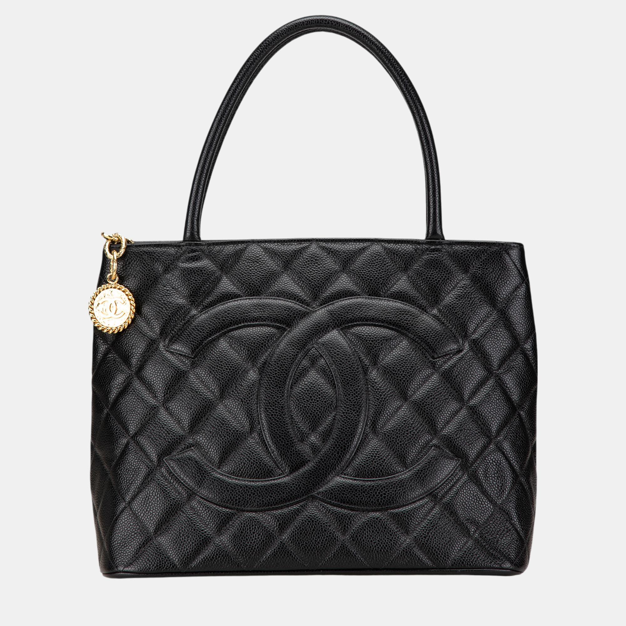 

Chanel Black Caviar Medallion Tote