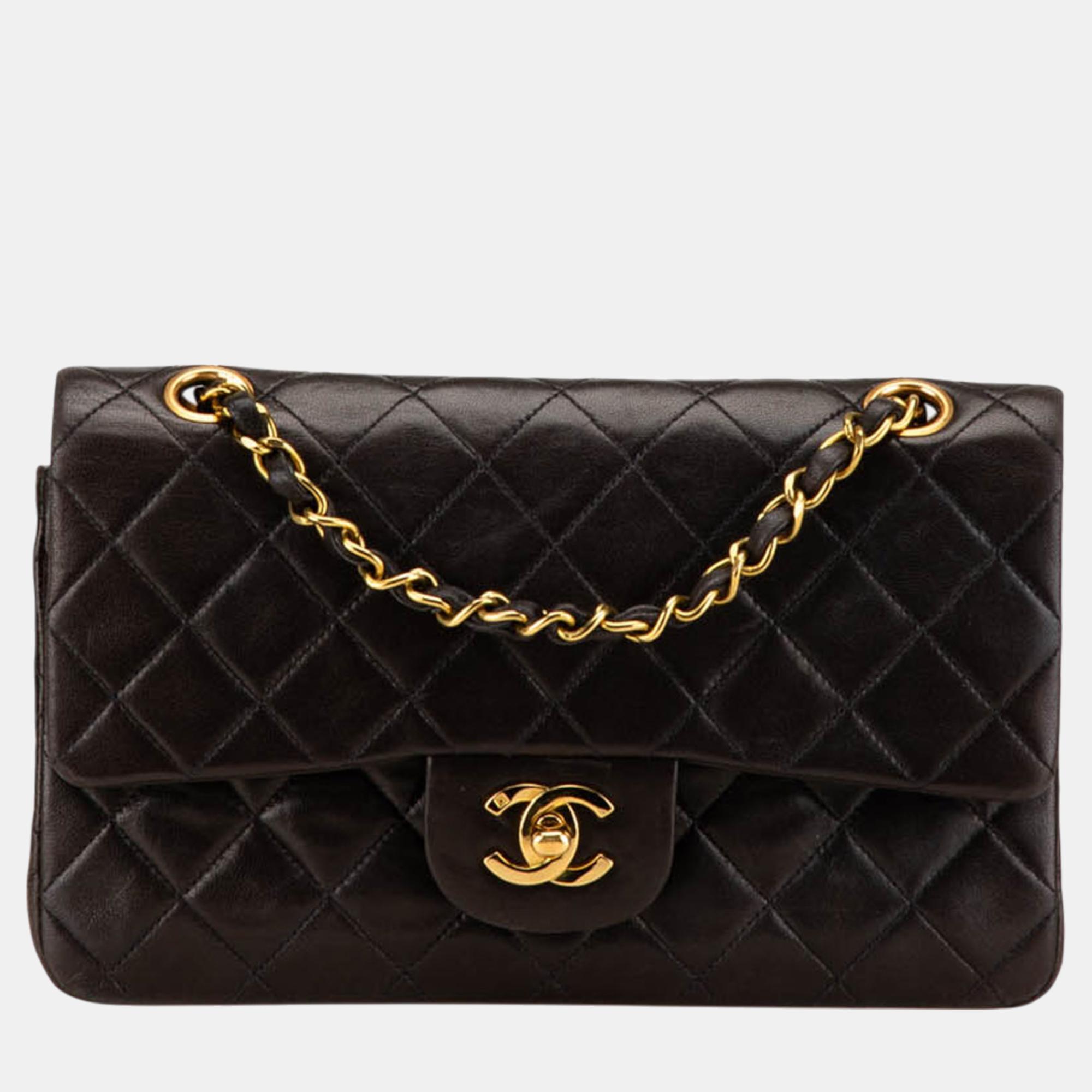 

Chanel Black Small Classic Lambskin Double Flap Bag