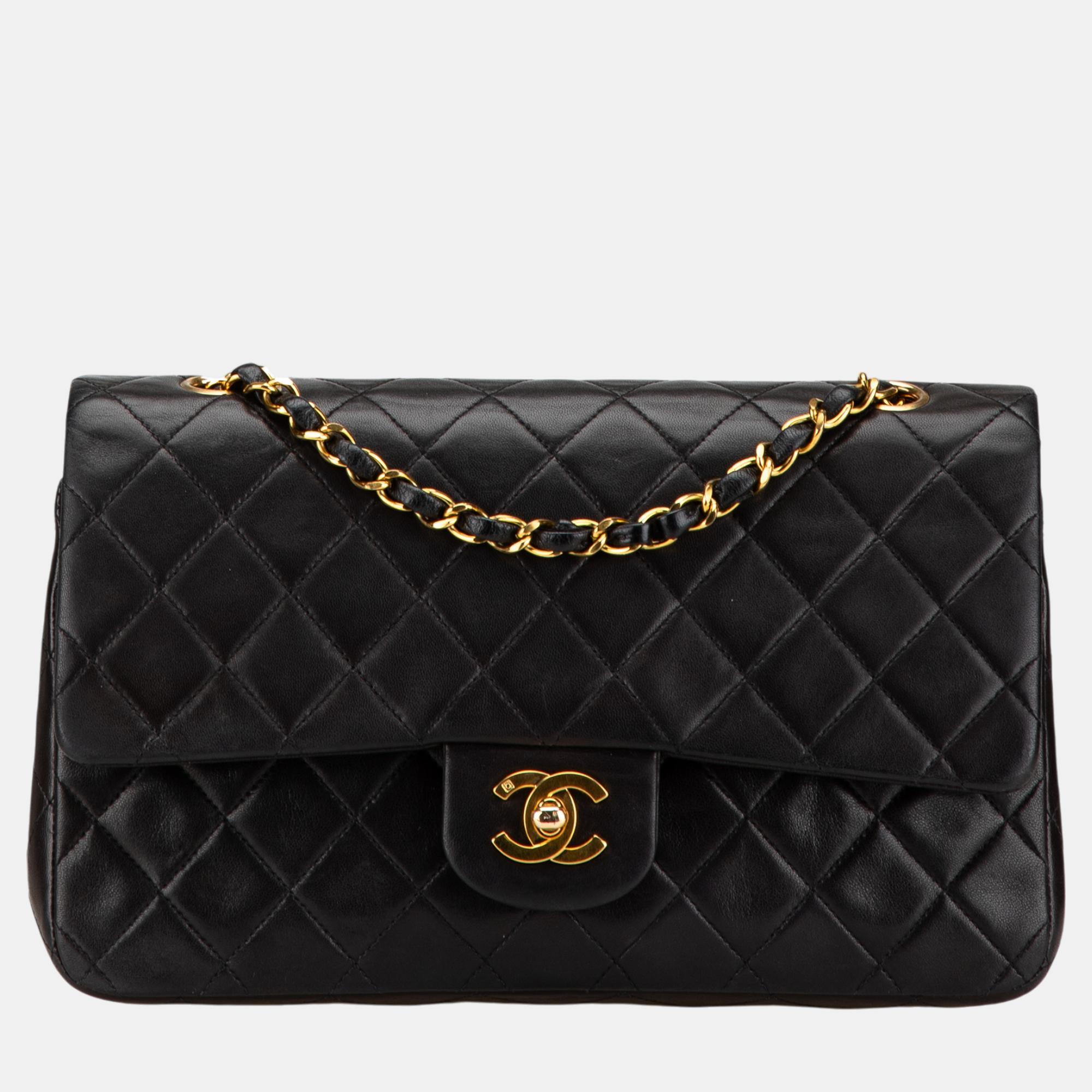 

Chanel Black Medium Classic Lambskin Double Flap Bag