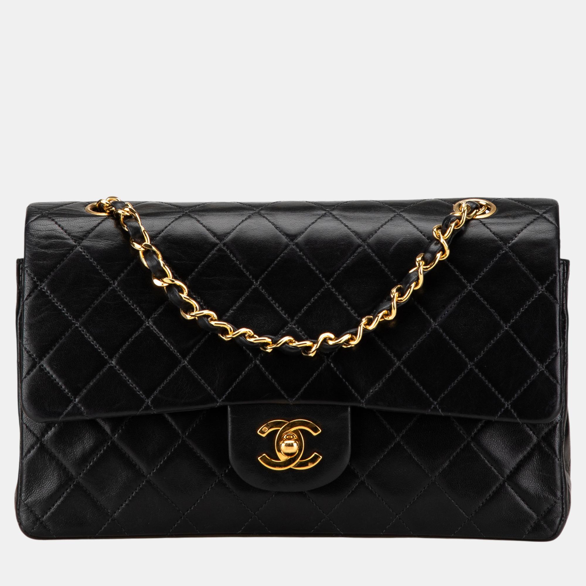 

Chanel Black Medium Classic Lambskin Double Flap Bag