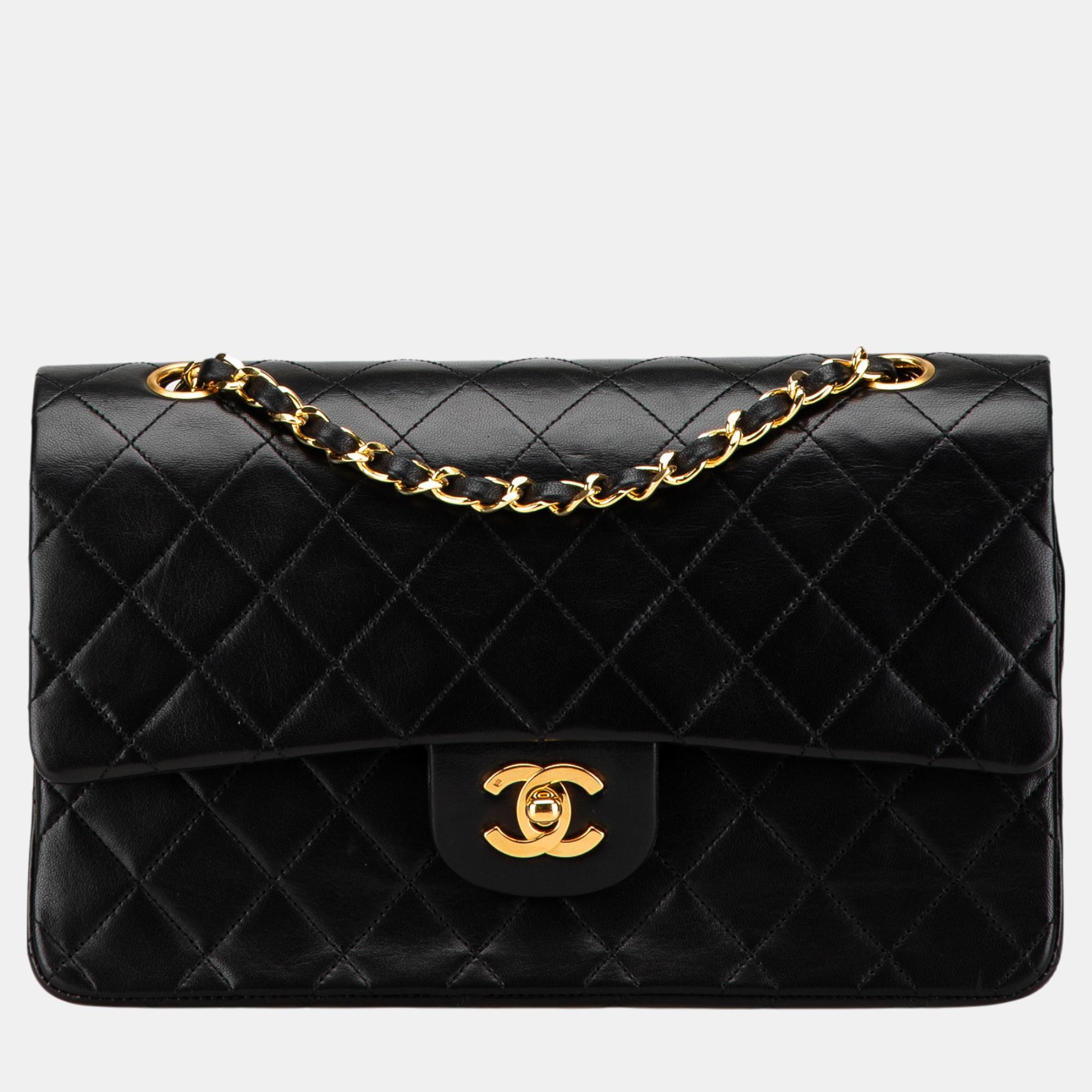 

Chanel Black Medium Classic Lambskin Double Flap Bag