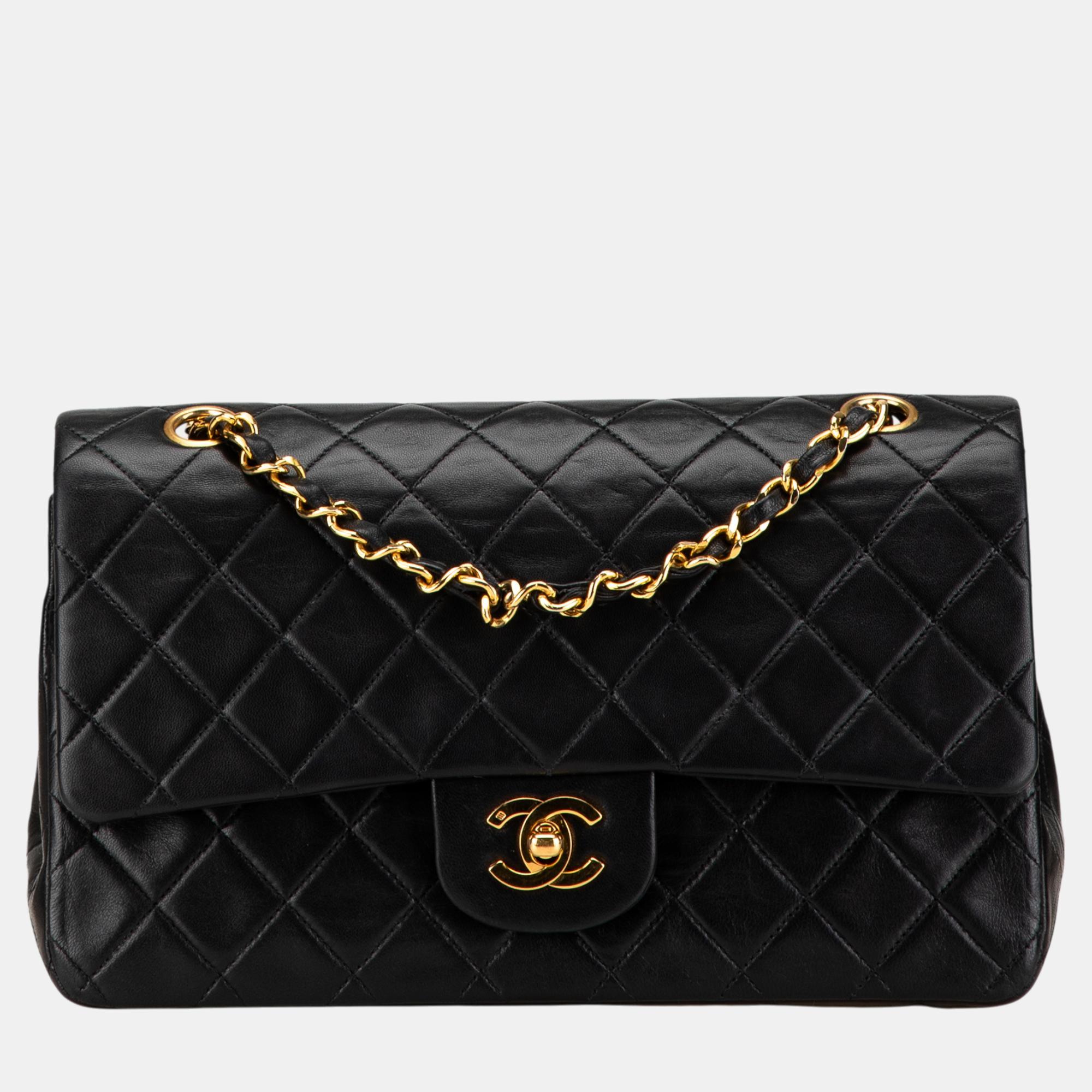 

Chanel Black Medium Classic Lambskin Double Flap Bag