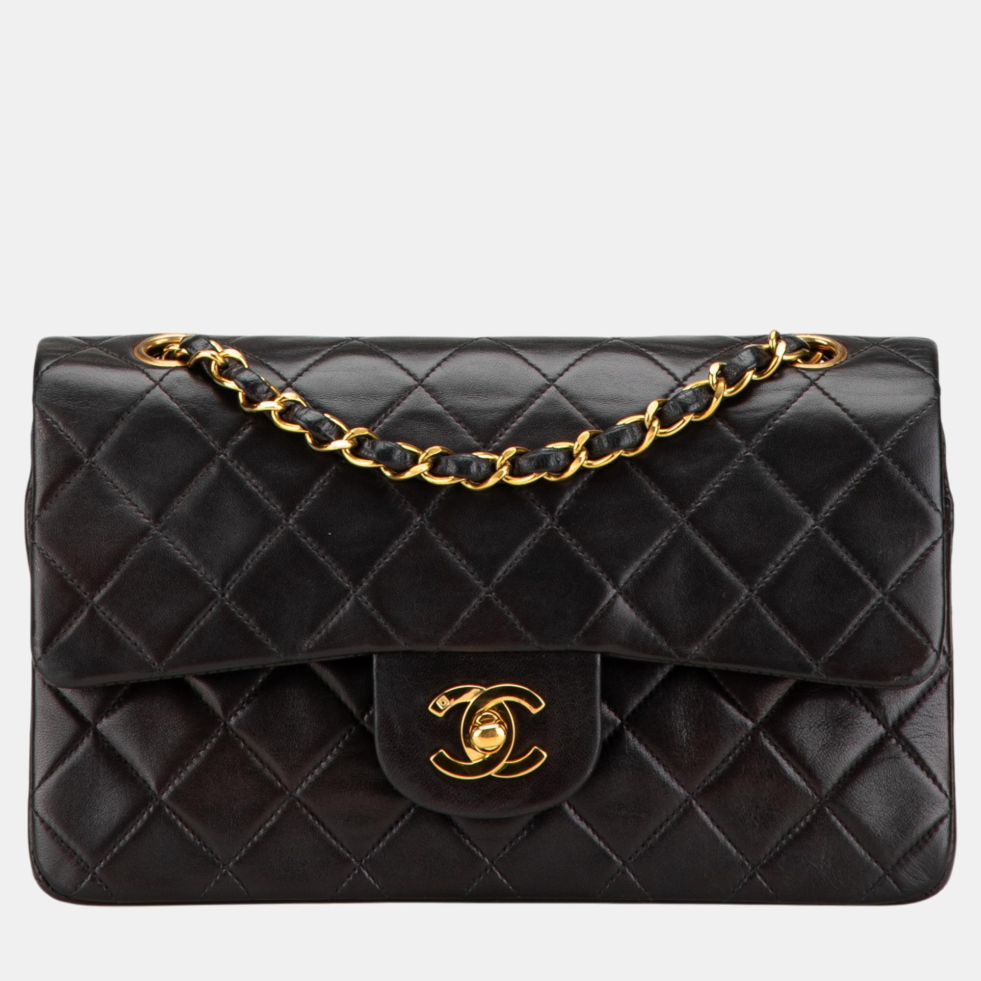 

Chanel Black Small Classic Lambskin Double Flap