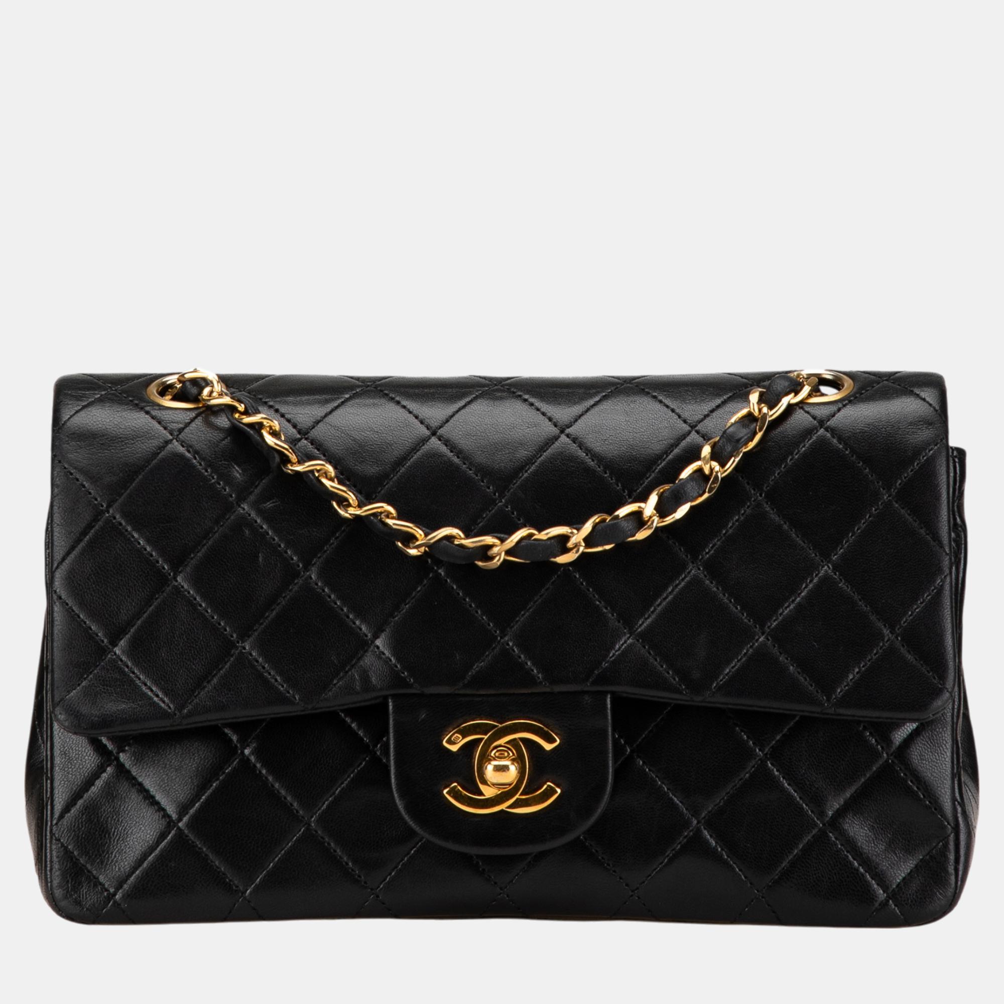 

Chanel Black Small Classic Lambskin Double Flap