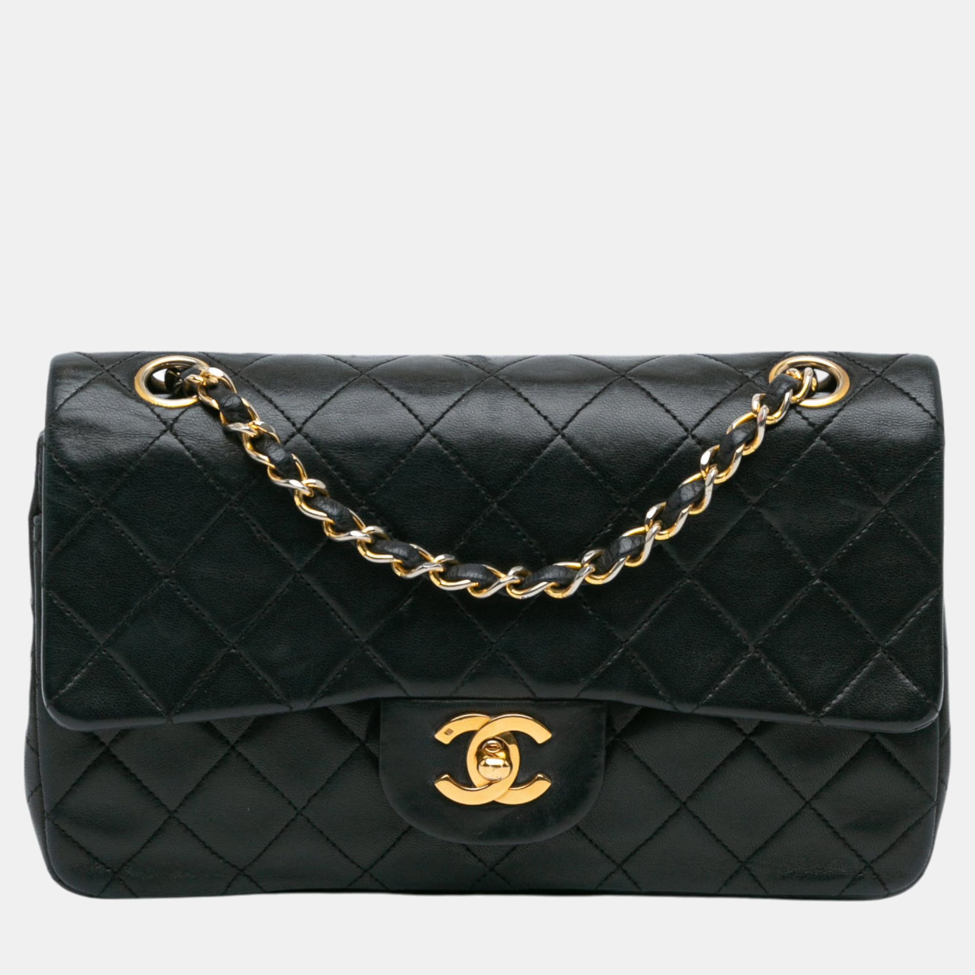 

Chanel Black Small Classic Lambskin Double Flap