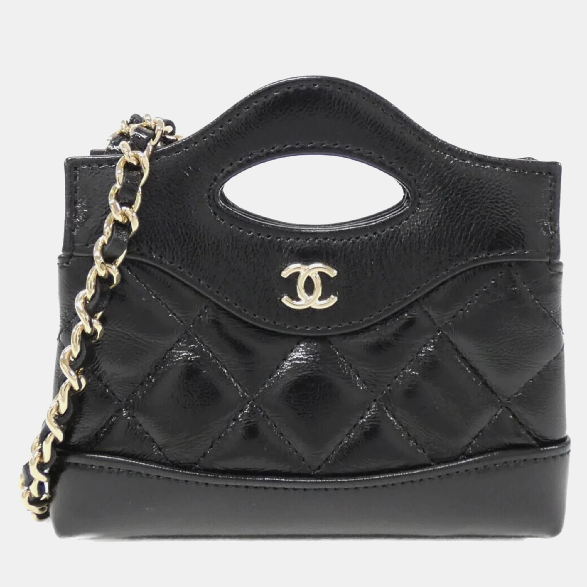 

Chanel Black Leather Nano 31 Shopping Shoulder Bag