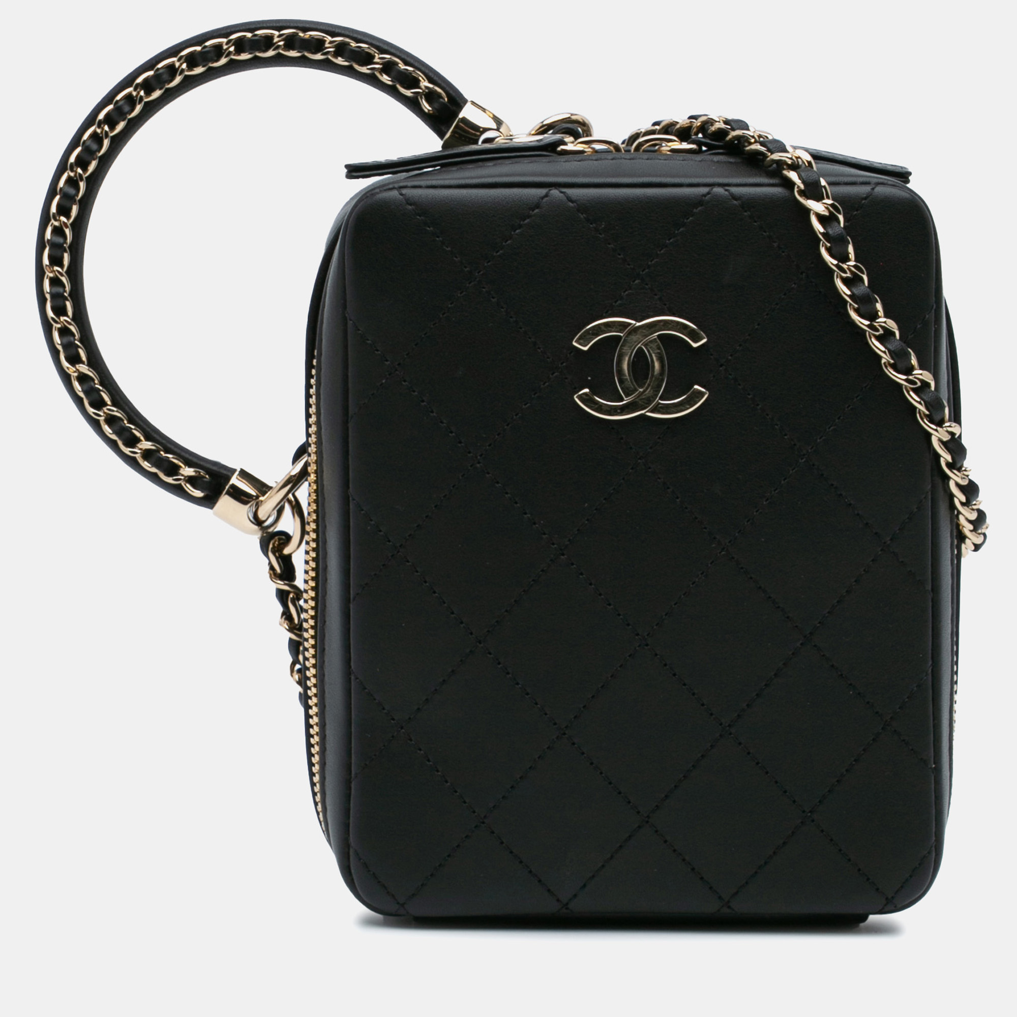 

Chanel Black Calfskin Stitched Cup Of Tea Vanity Case