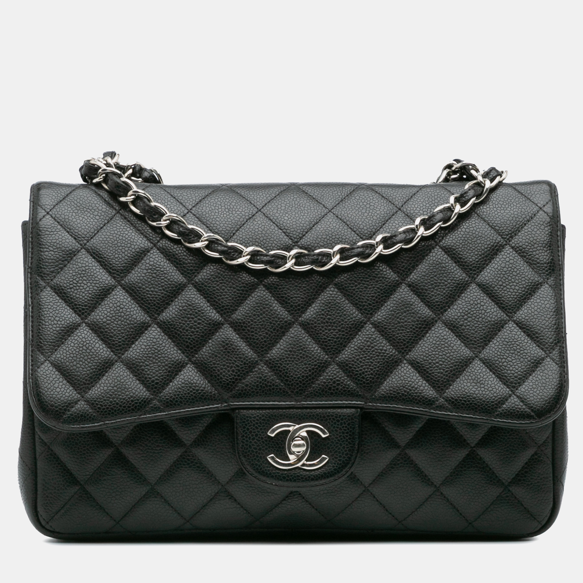 

Chanel Black Jumbo Classic Caviar Single Flap