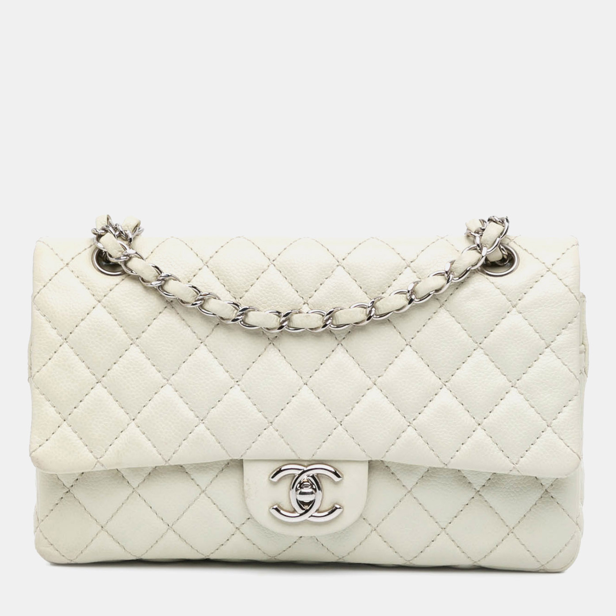 

Chanel White Medium Classic Caviar Double Flap