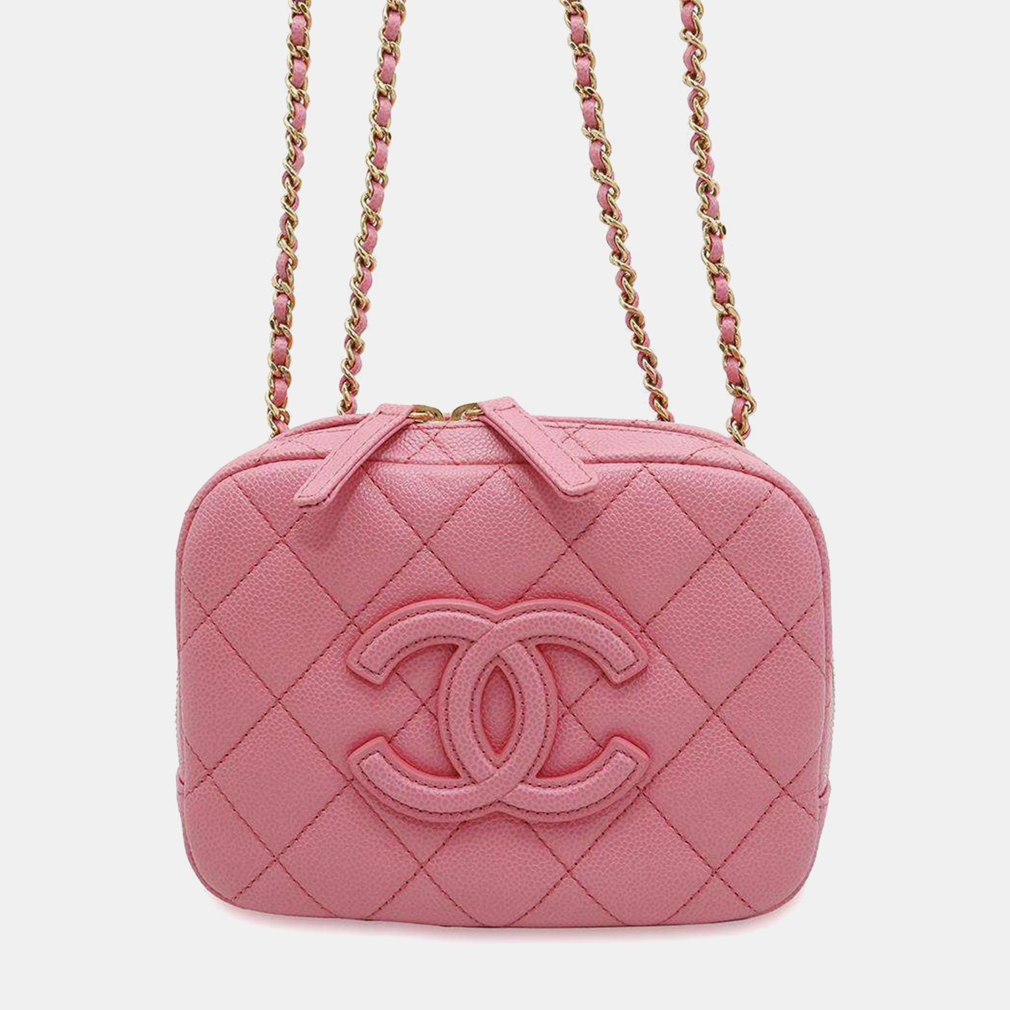 

Chanel Pink Caviar Leather Camera Bag