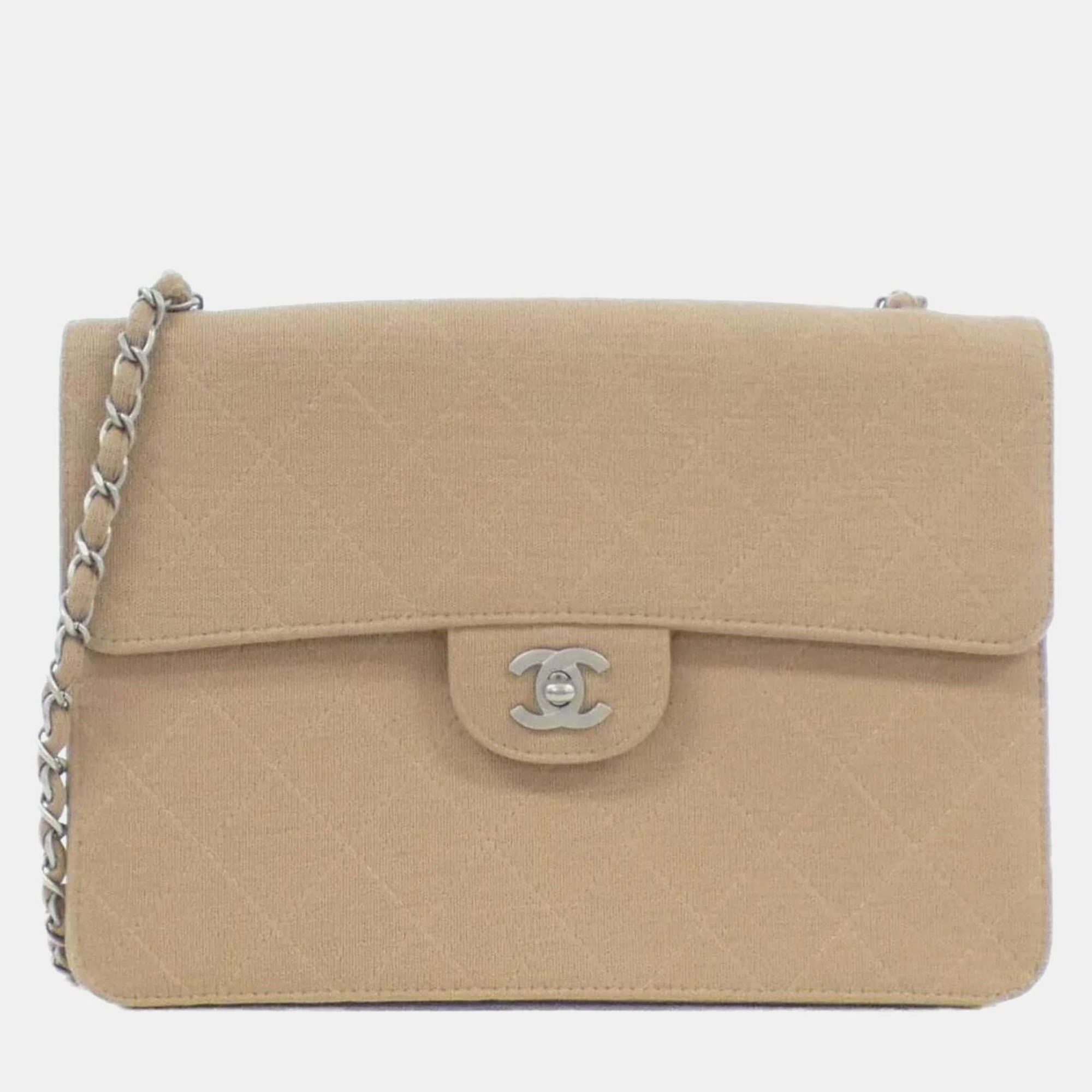 

Chanel Beige Canvas Shoulder Bag