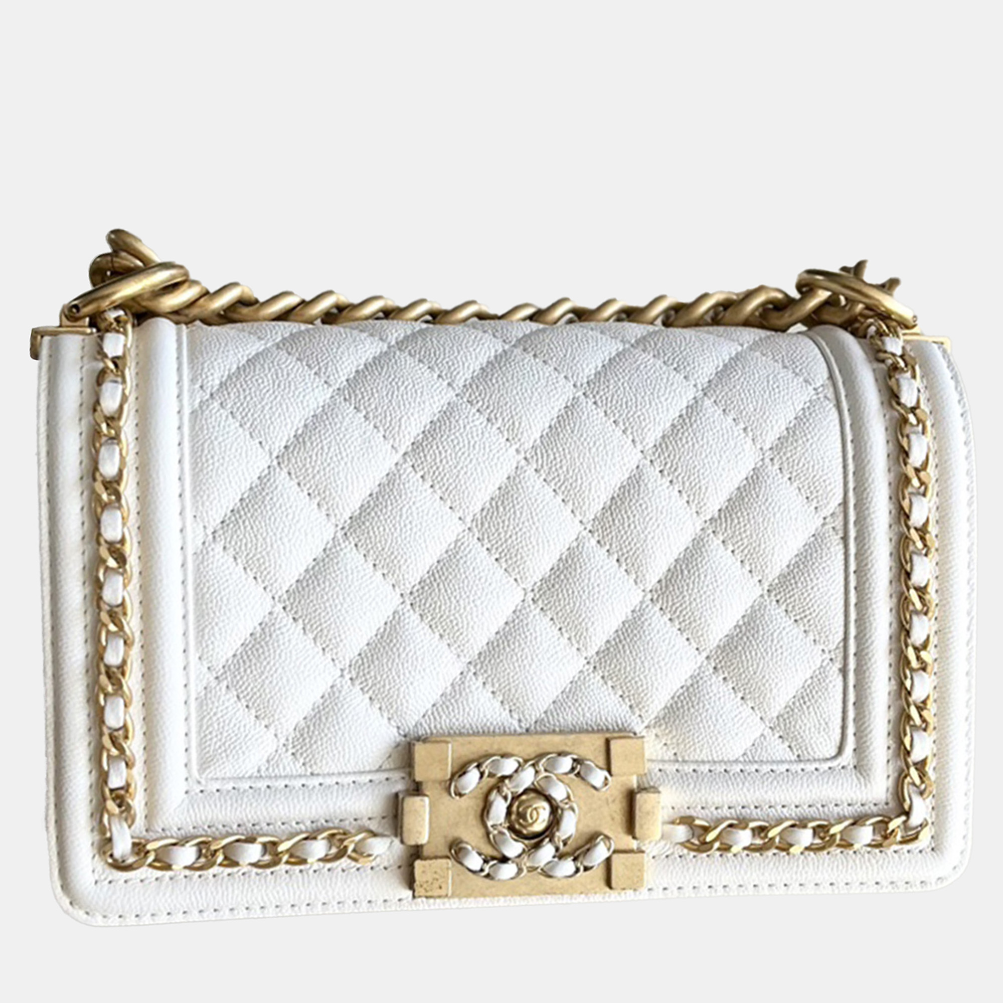 

Chanel Leboy Small Pearl White Calfskin Leather