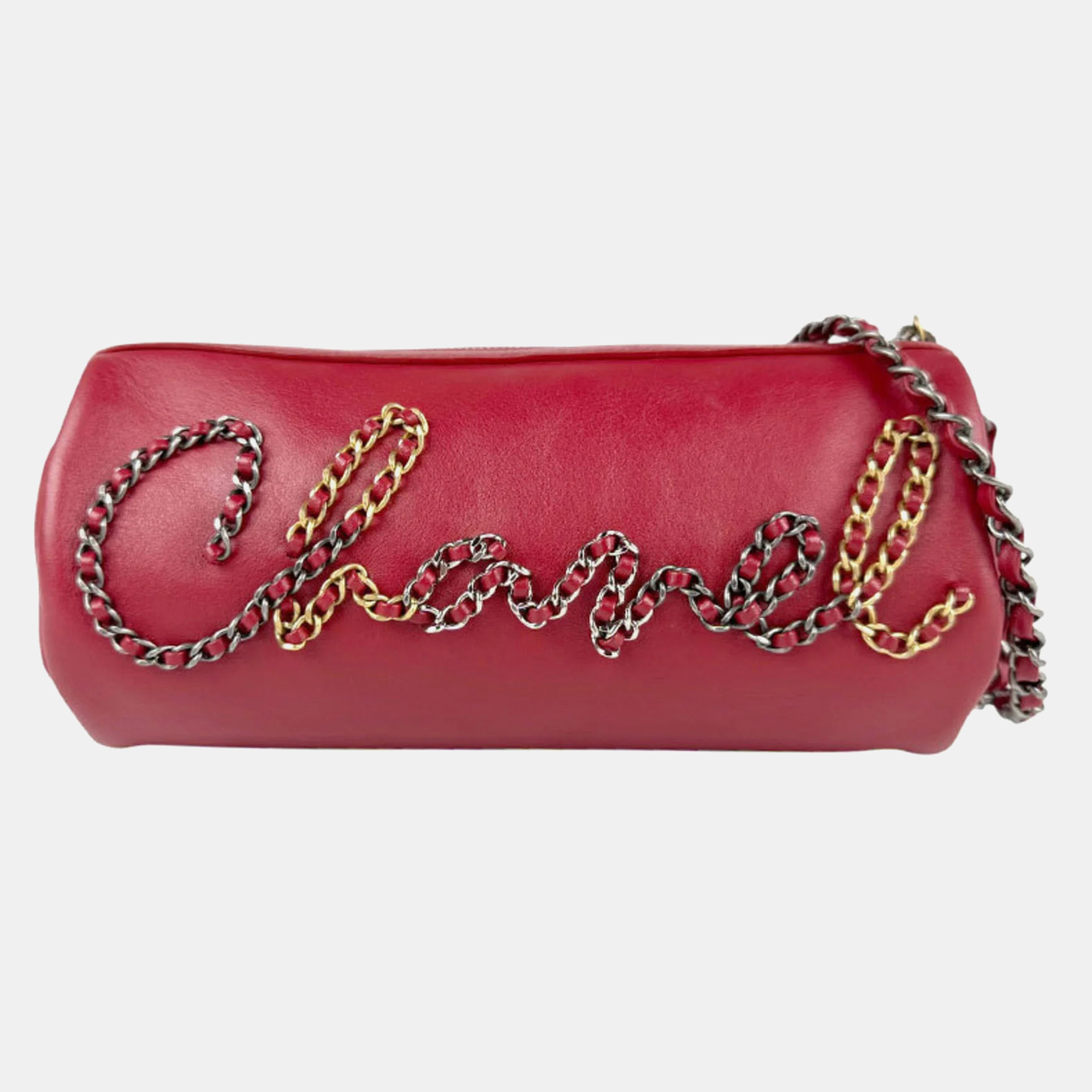 

Chanel Red Leather Shoulder Bag