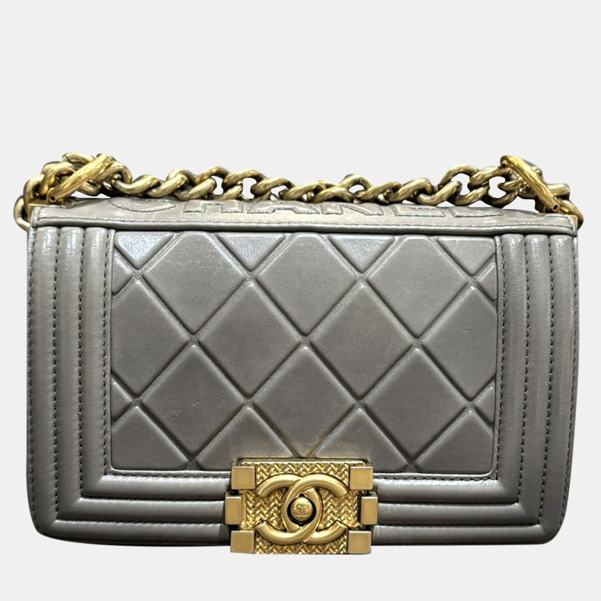 

Chanel Grey Le Boy Small Chain Shoulder Bag