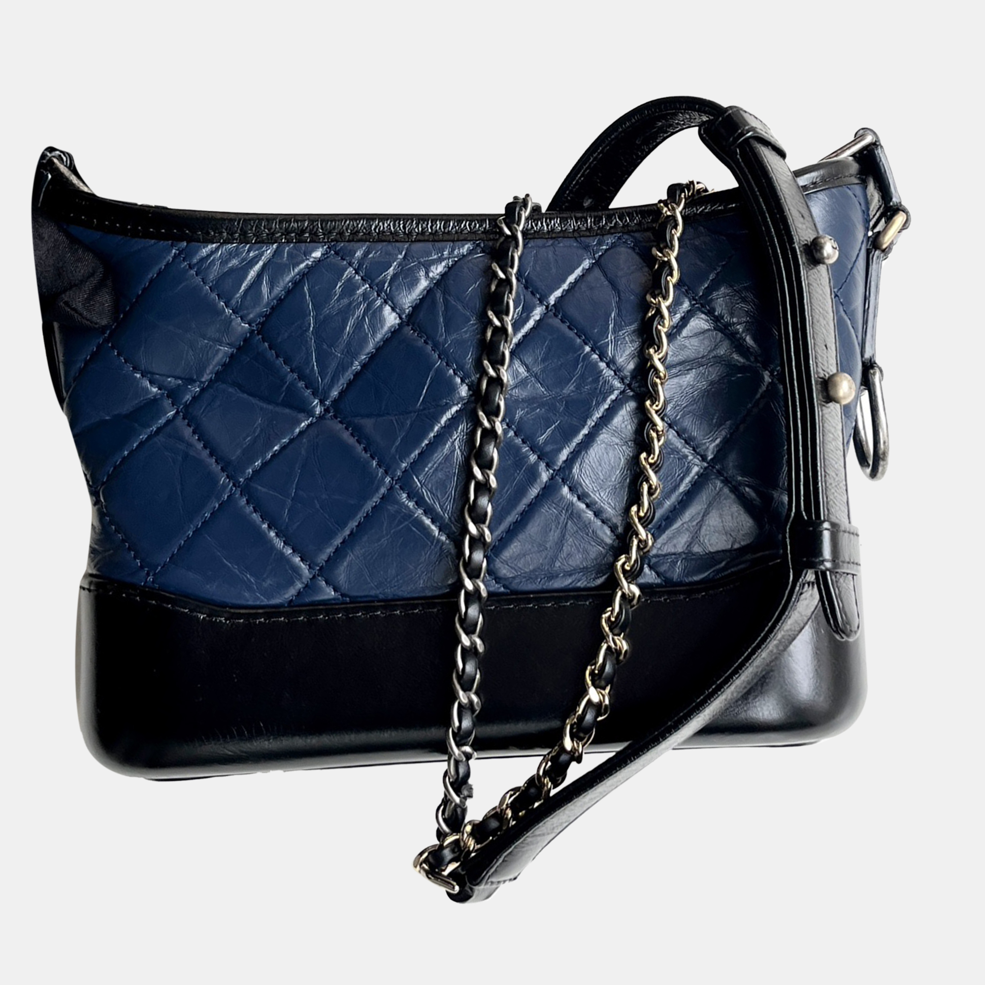 

Chanel Blue and Black Leather Gabrielle Small Bag