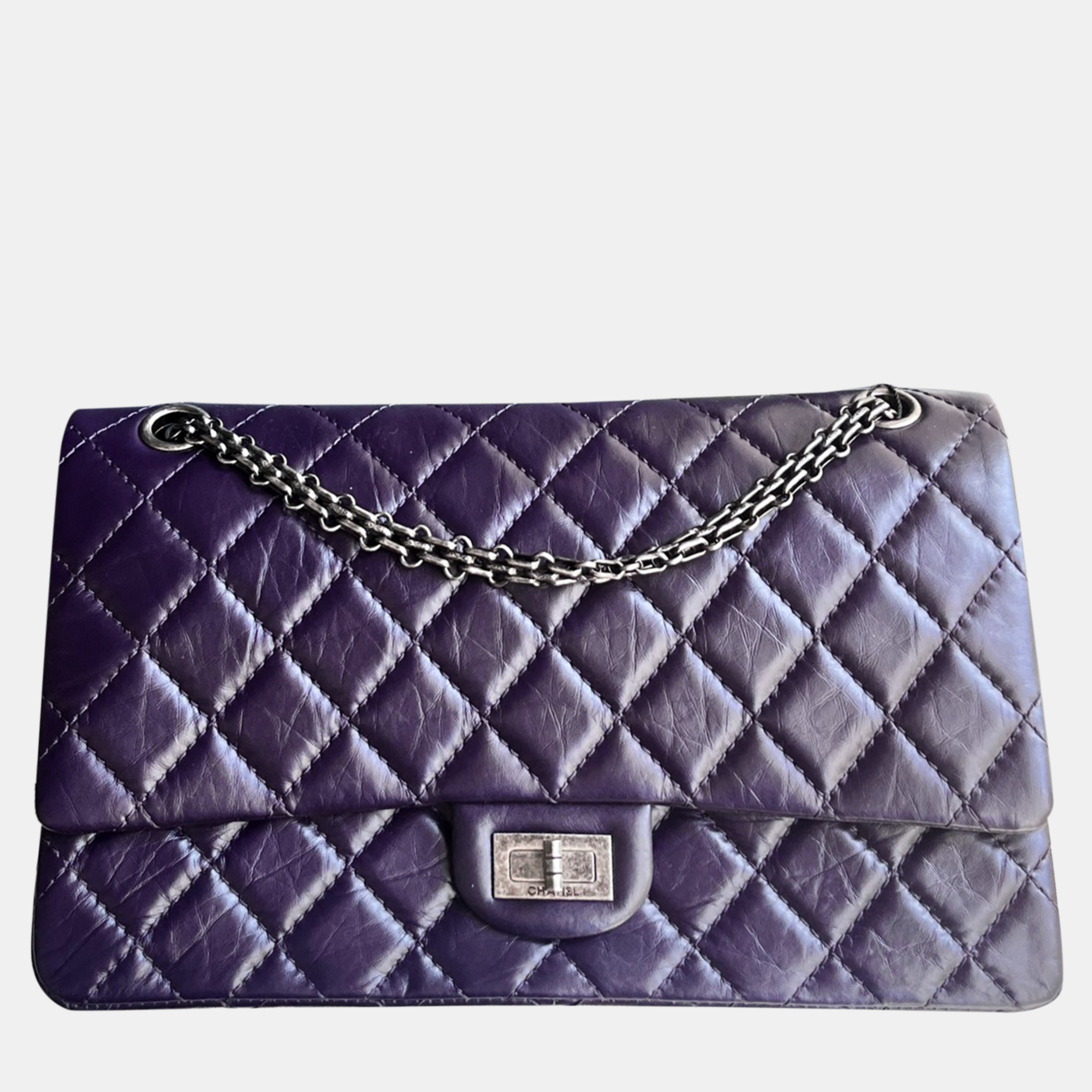 

Chanel Purple Leather 2.55 Medium Shoulder Bag
