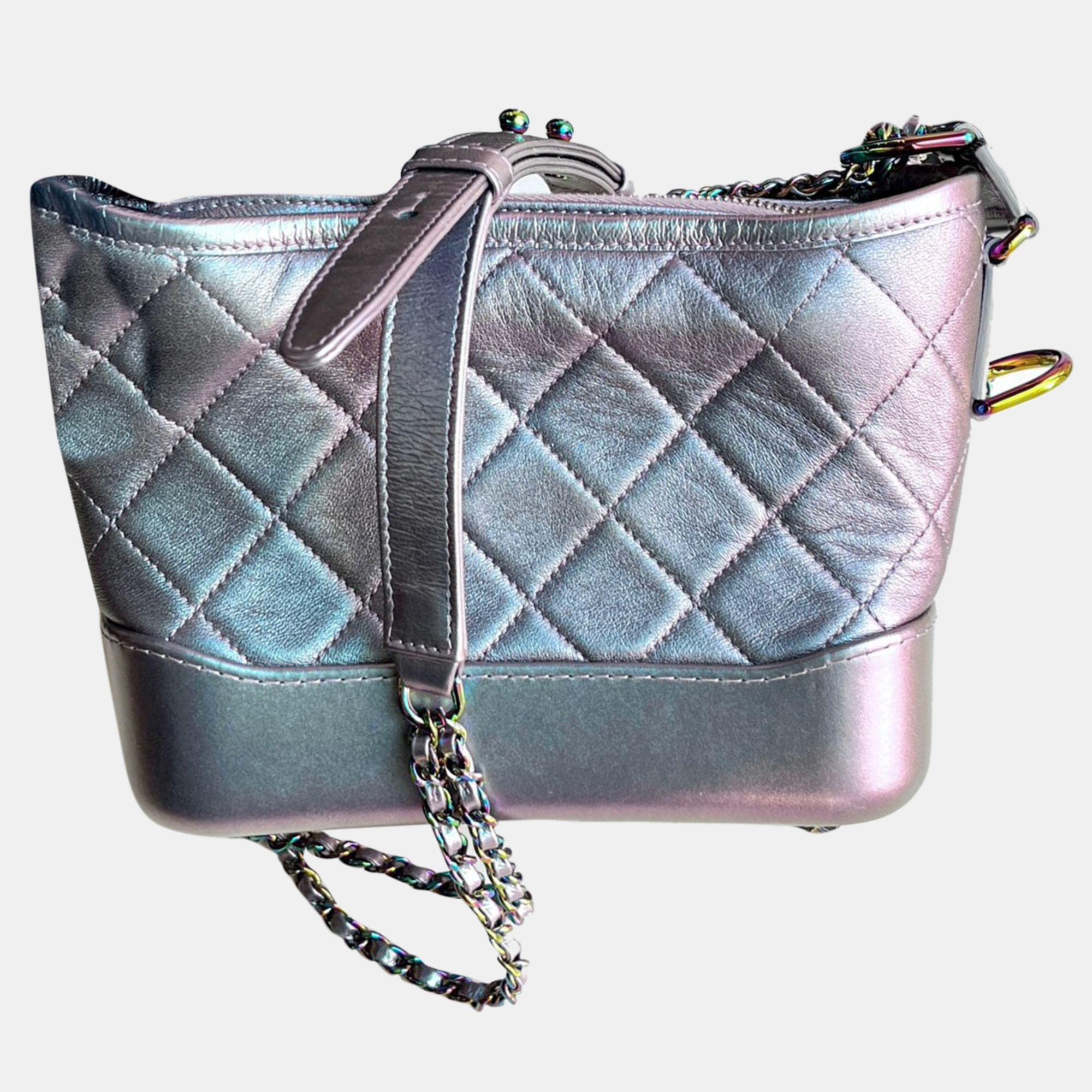 

Chanel Iridescent Leather Gabrielle Small Shoulder Bag, Silver