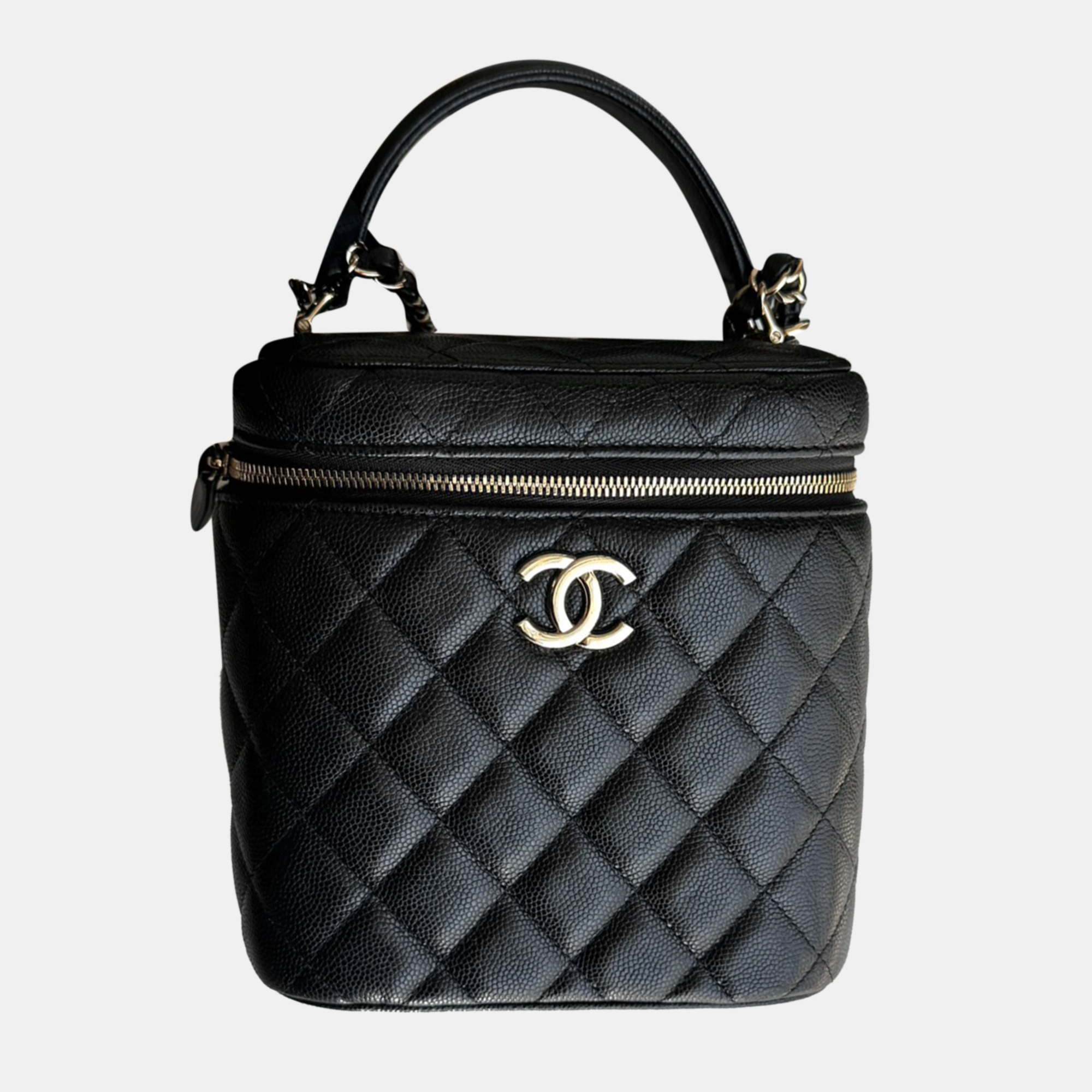 

Chanel Black Lambskin Cosmetic Vanity Bag