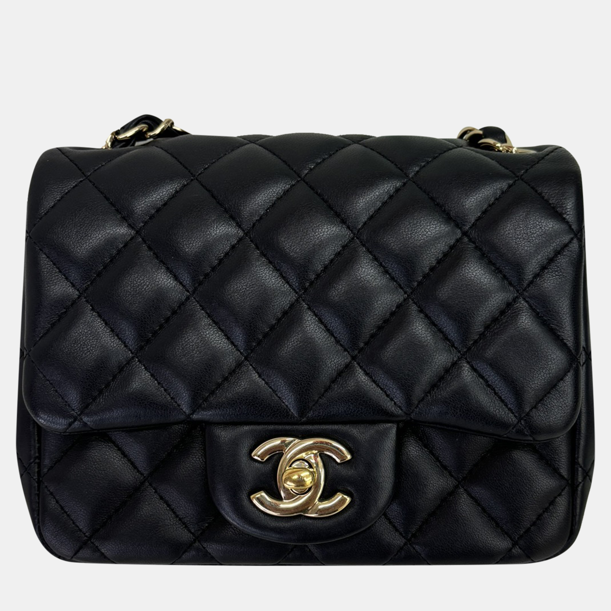 

Chanel Black Lambskin Square Mini Shoulder Bag