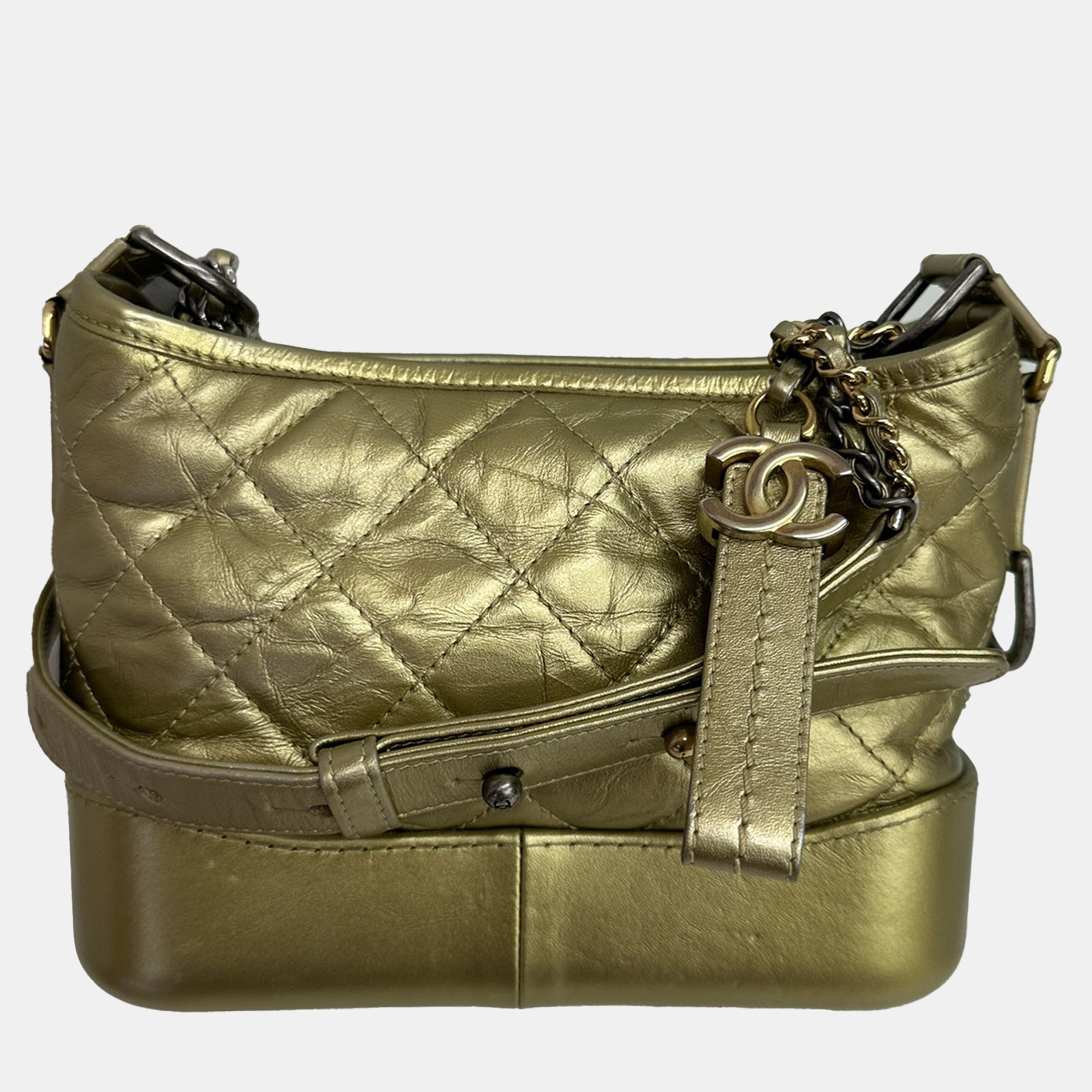 

Chanel Metallic Gold Leather Small Gabrielle Bag