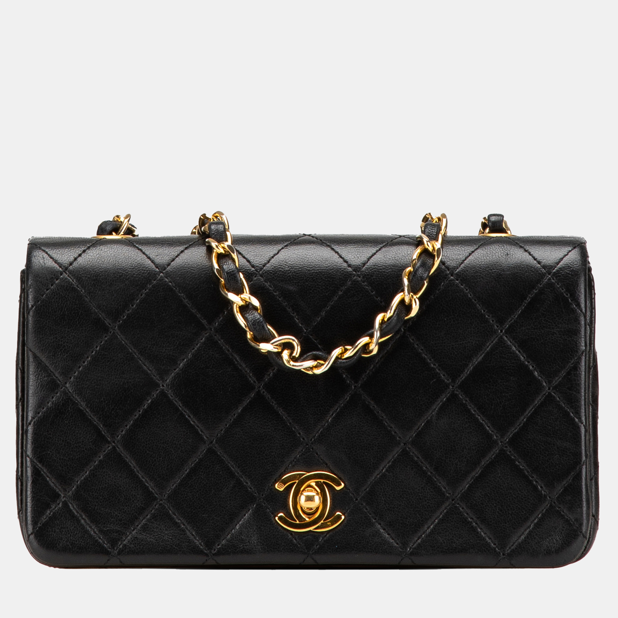 

Chanel Black Mini CC Quilted Lambskin Full Flap