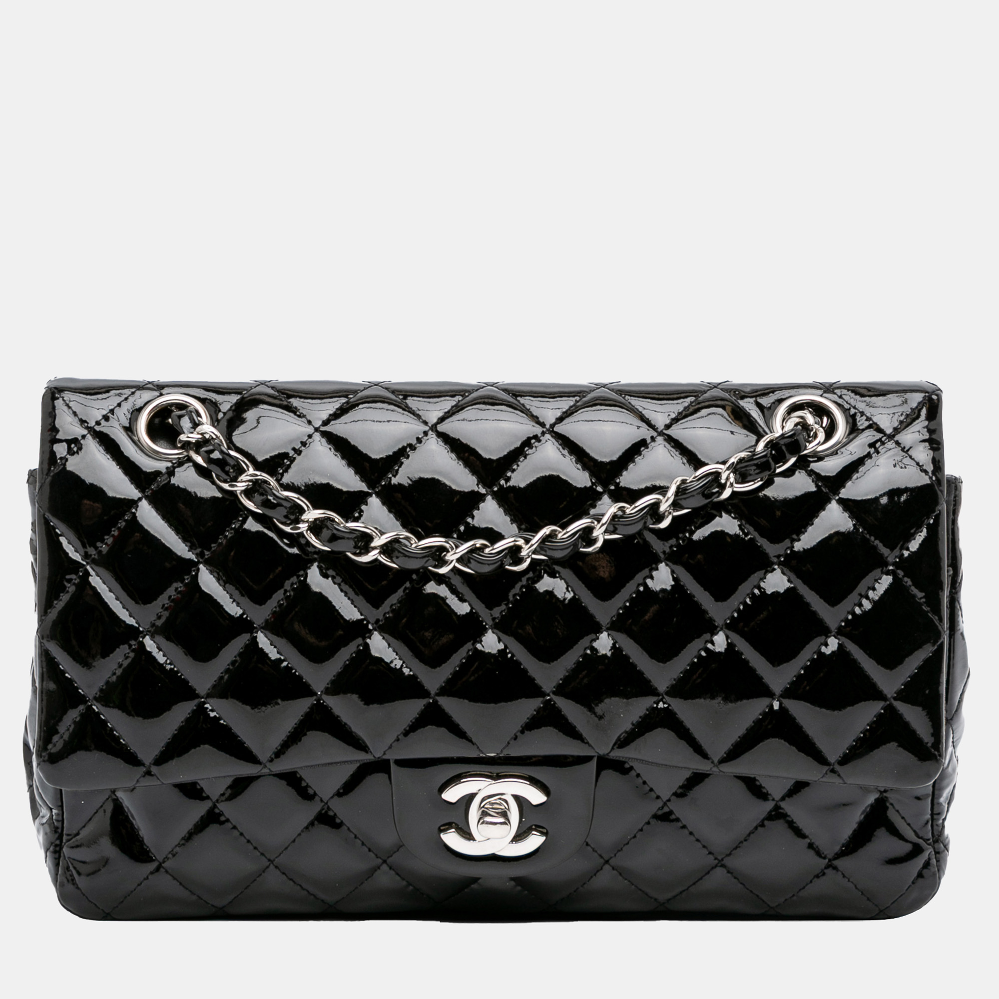 

Chanel Black Medium Classic Patent Double Flap