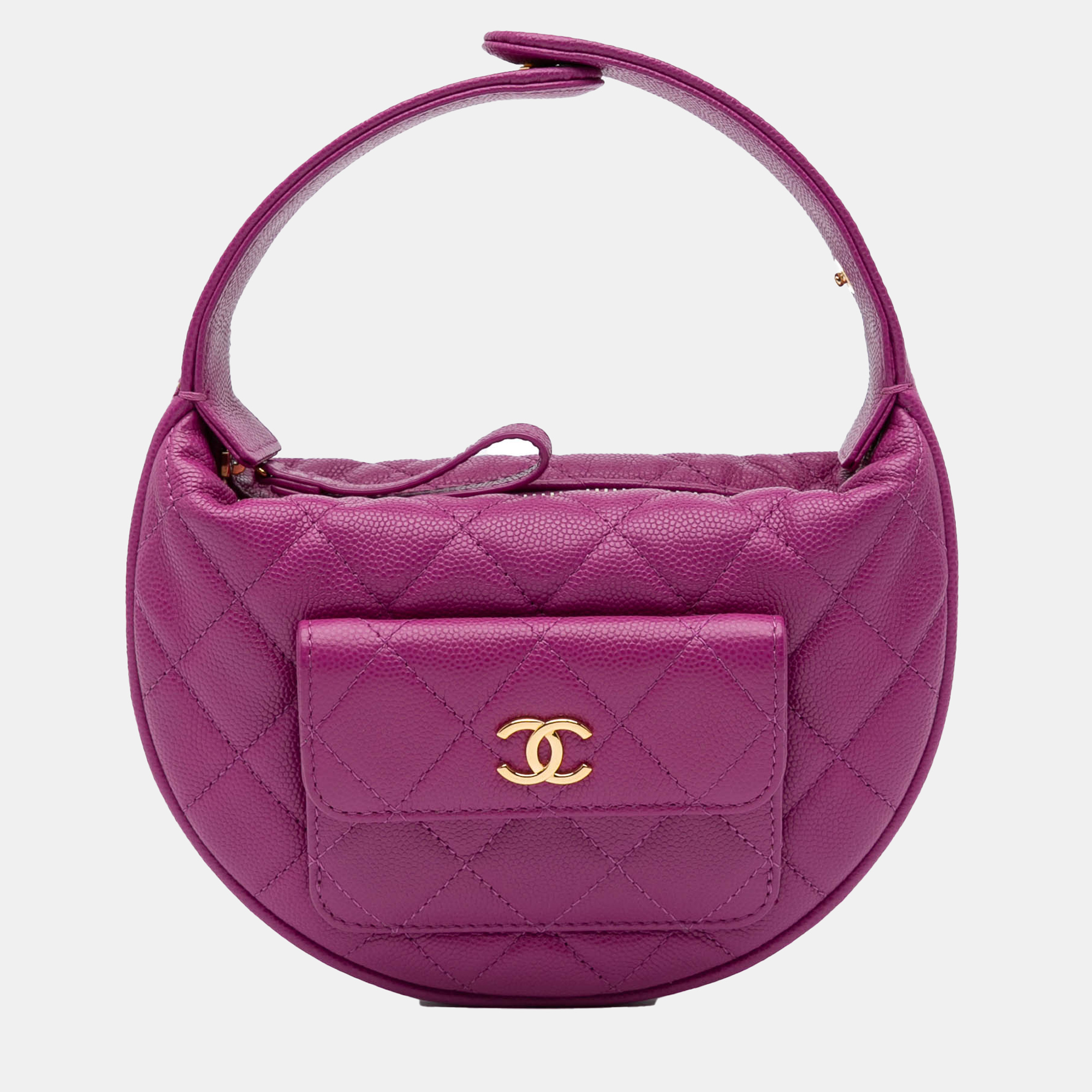 

Chanel Purple Quilted Caviar Polly Pocket Hobo