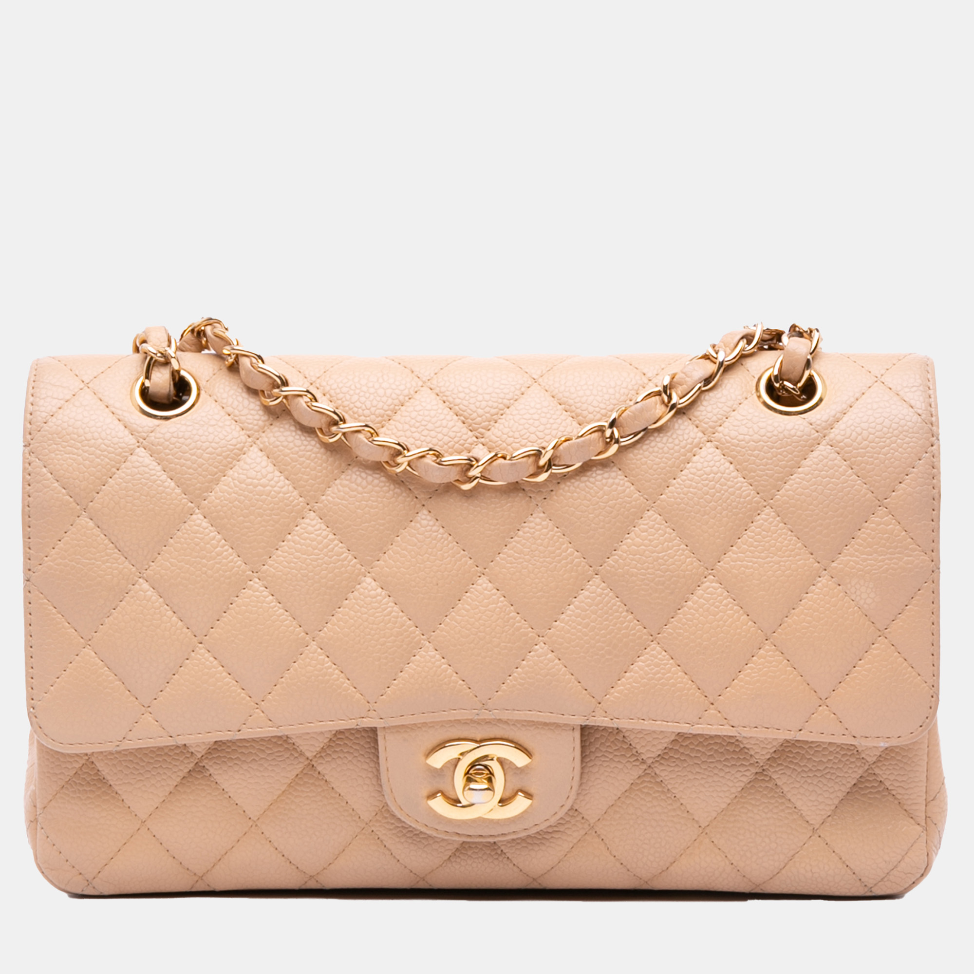 

Chanel Beige Medium Classic Caviar Double Flap