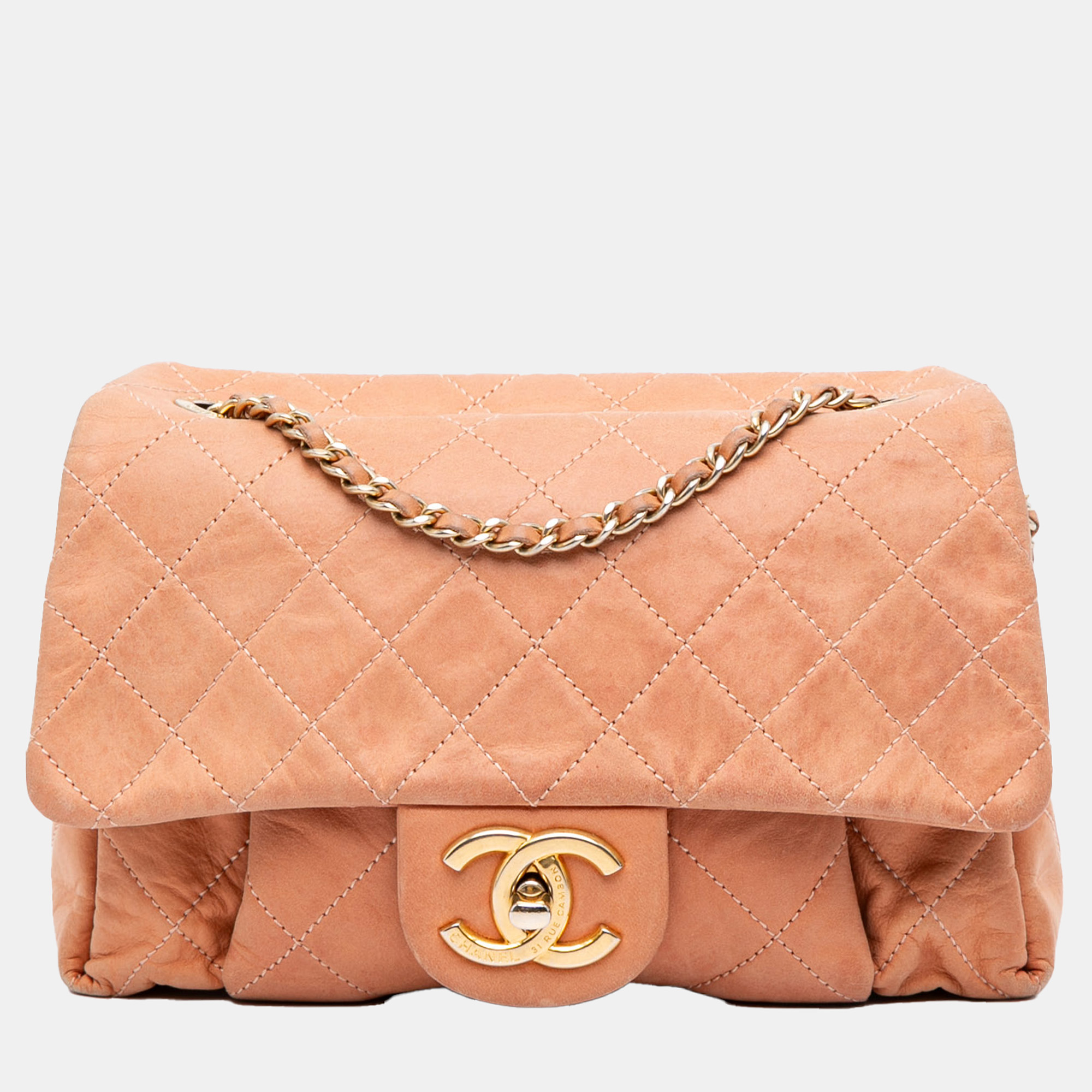 

Chanel Orange Quilted Calfskin Chic Quilt Flap