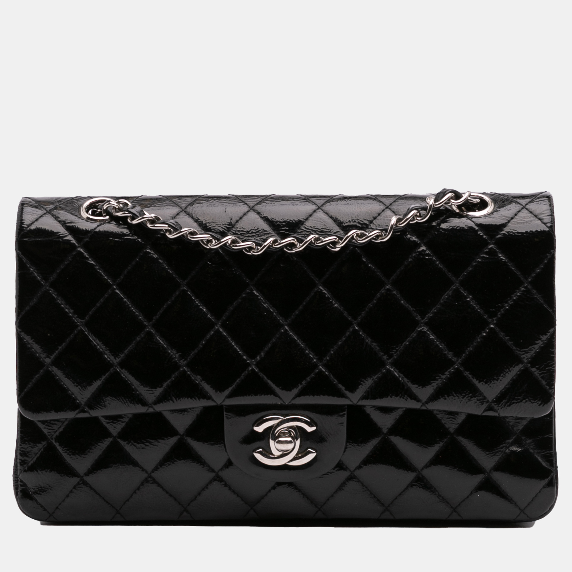 

Chanel Black Medium Classic Patent Double Flap