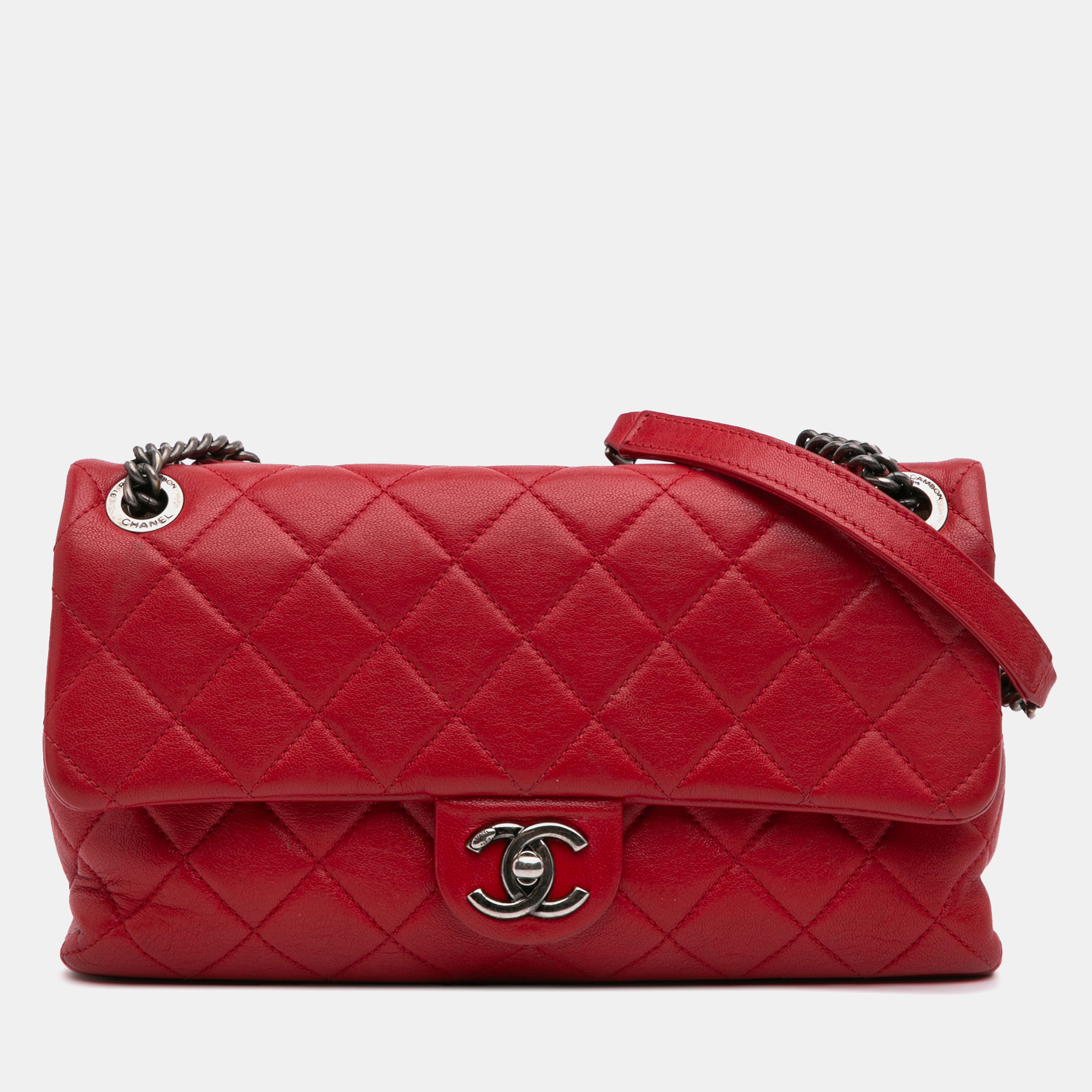 

Chanel Red Quilted Lambskin Rocks Flap Bag