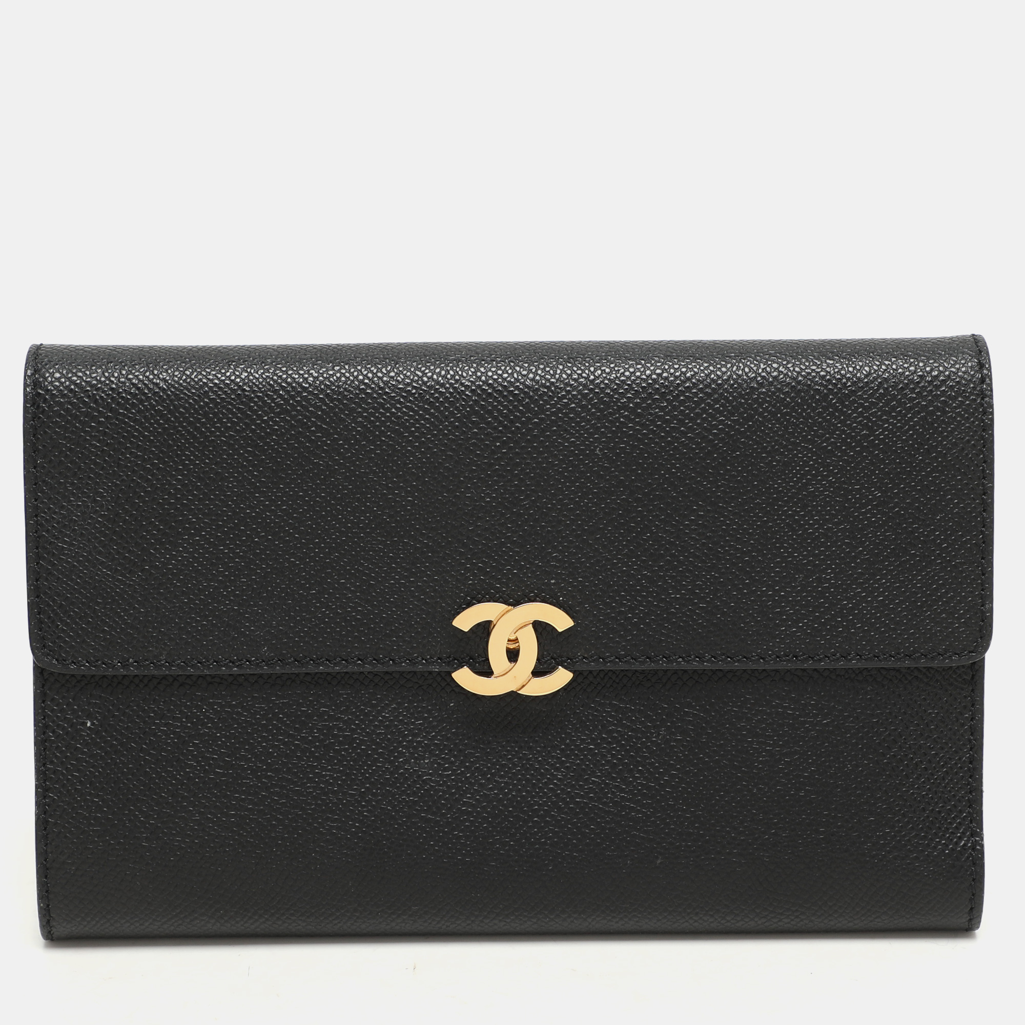 

Chanel Black Leather Vintage CC Flap Wallet