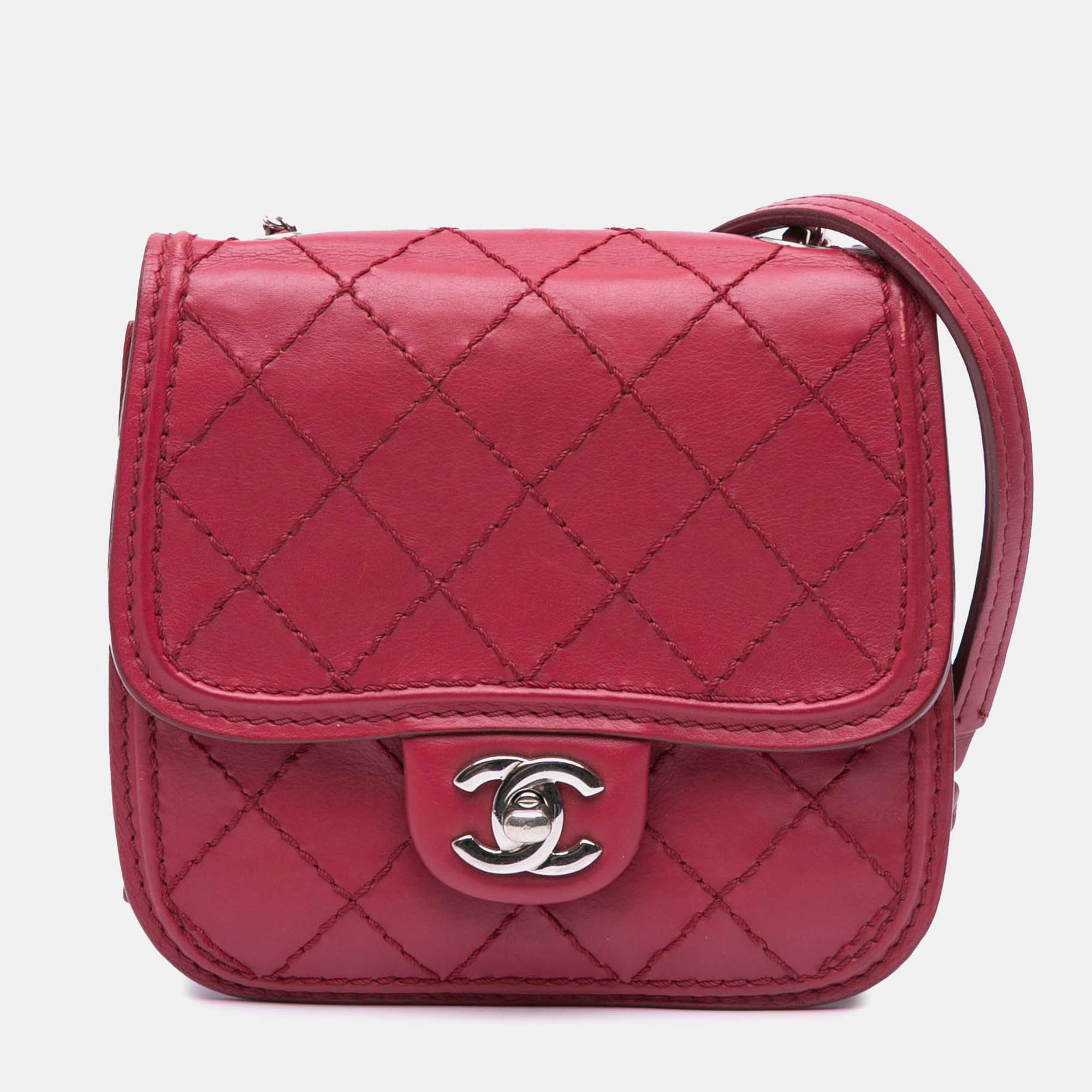 

Chanel Red Mini Stitched Calfskin Citizen Flap