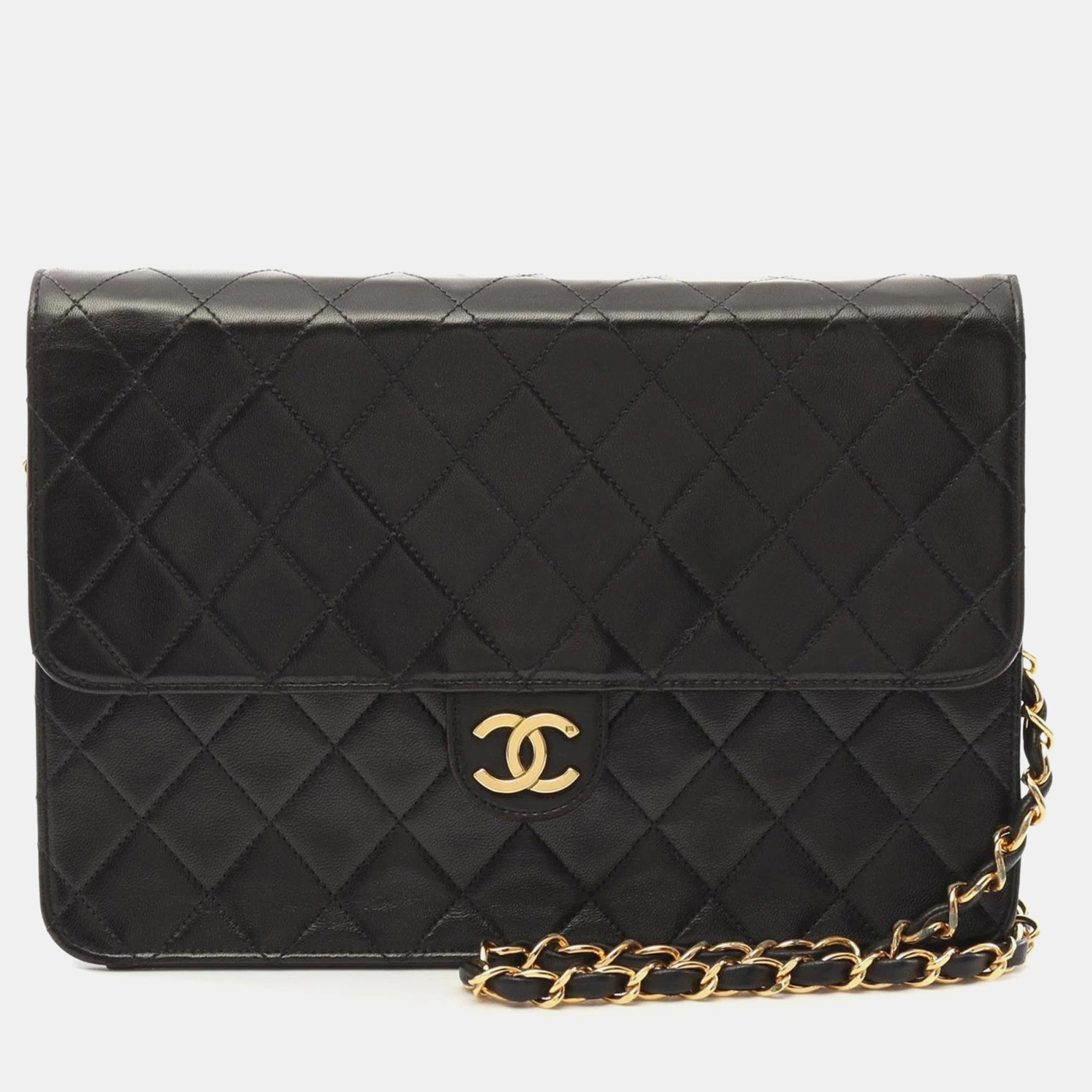 

Chanel Matelasse Chain Shoulder Bag Lambskin Black Ghw